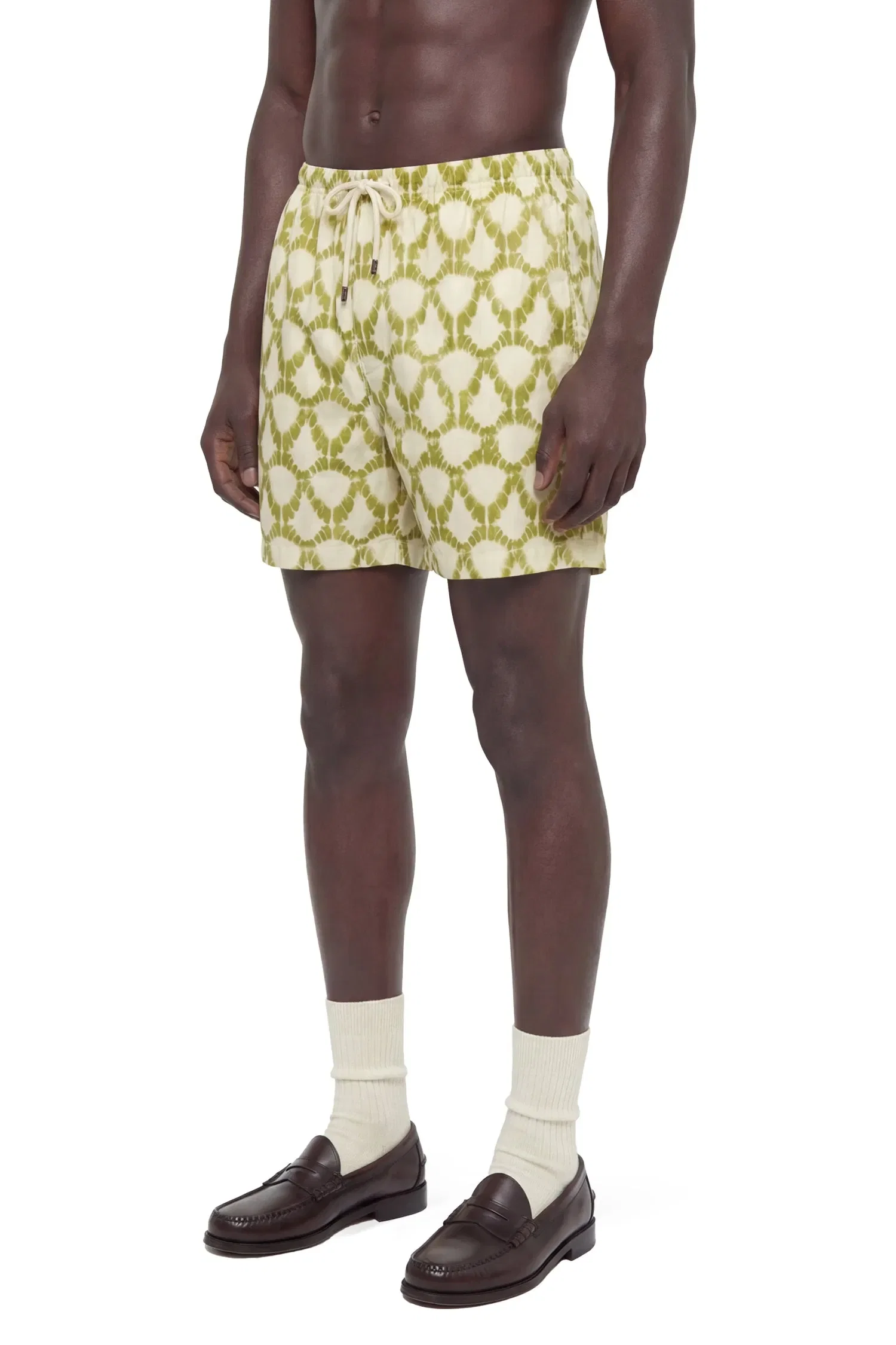 Laneus Lightweight Viscose Graphic Print Shorts