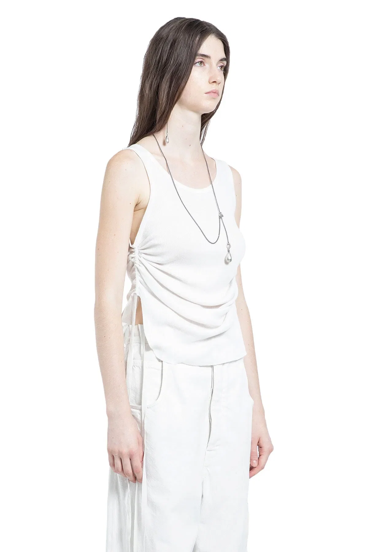 Ann Demeulemeester Mara Wrinkled Cropped Tank Top