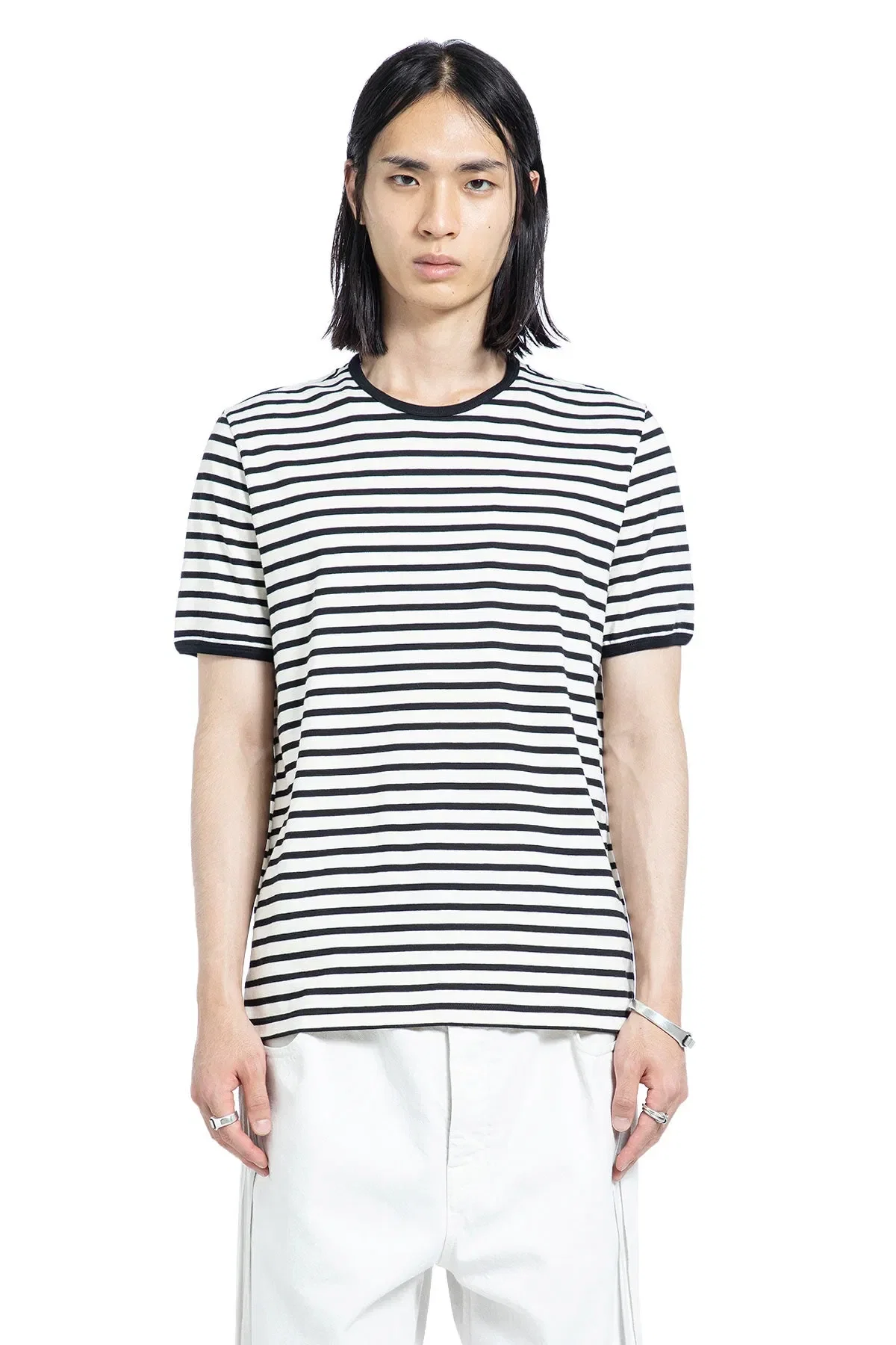 Ann Demeulemeester Aimar Standard T-Shirt in Brushed Striped Jersey