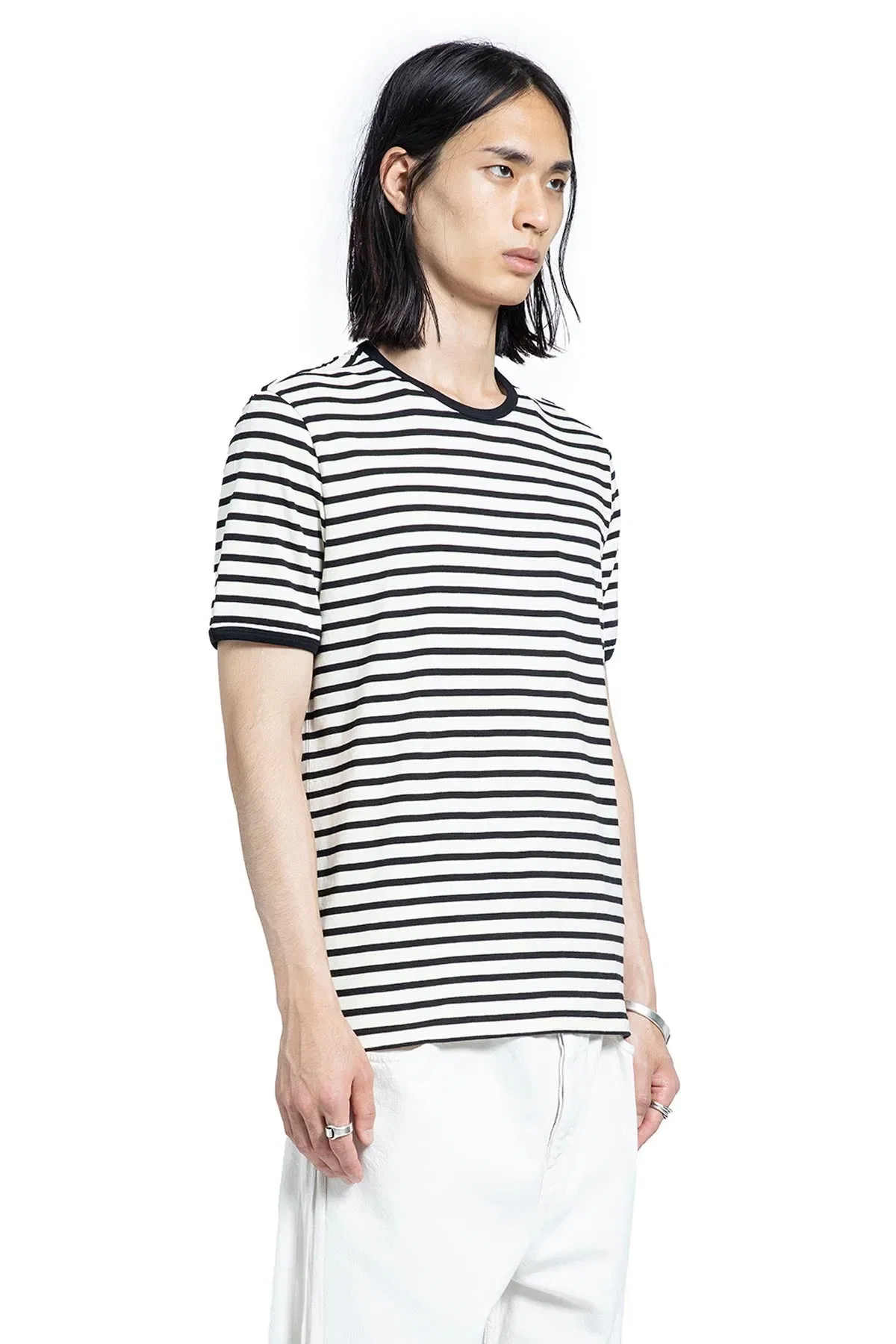 Ann Demeulemeester Aimar Standard T-Shirt in Brushed Striped Jersey