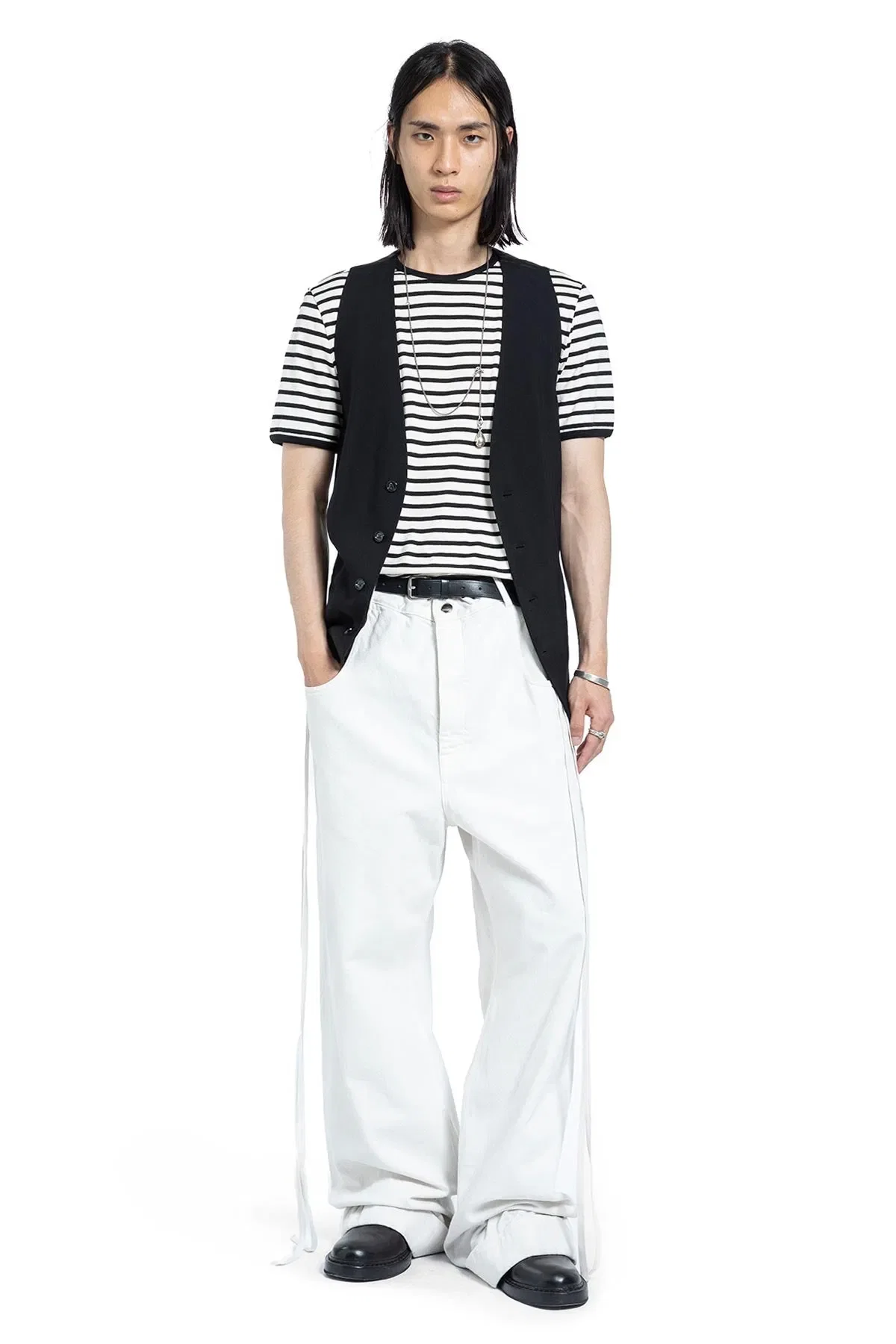 Ann Demeulemeester Aimar Standard T-Shirt in Brushed Striped Jersey
