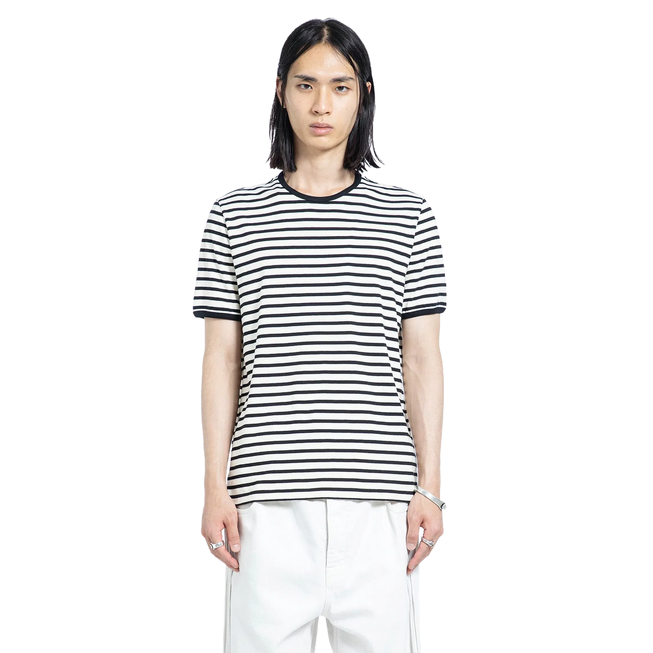 Ann Demeulemeester Aimar Standard T-Shirt in Brushed Striped Jersey