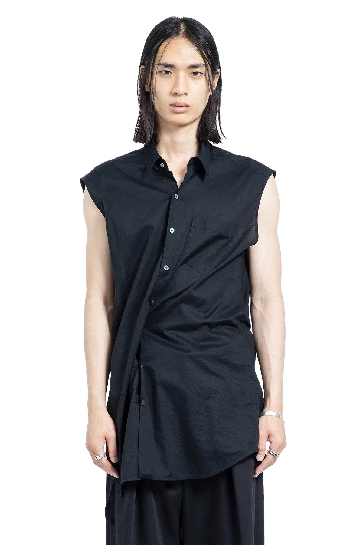 Ann Demeulemeester Dorian Sleeveless Pocket Long Shirt