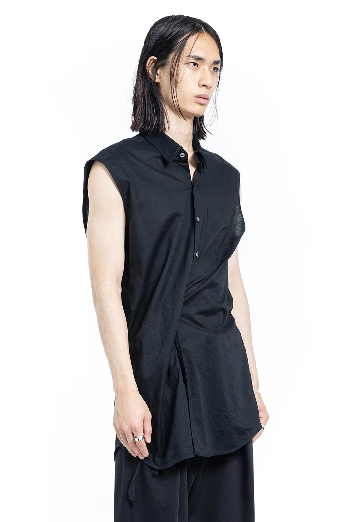 Ann Demeulemeester Dorian Sleeveless Pocket Long Shirt