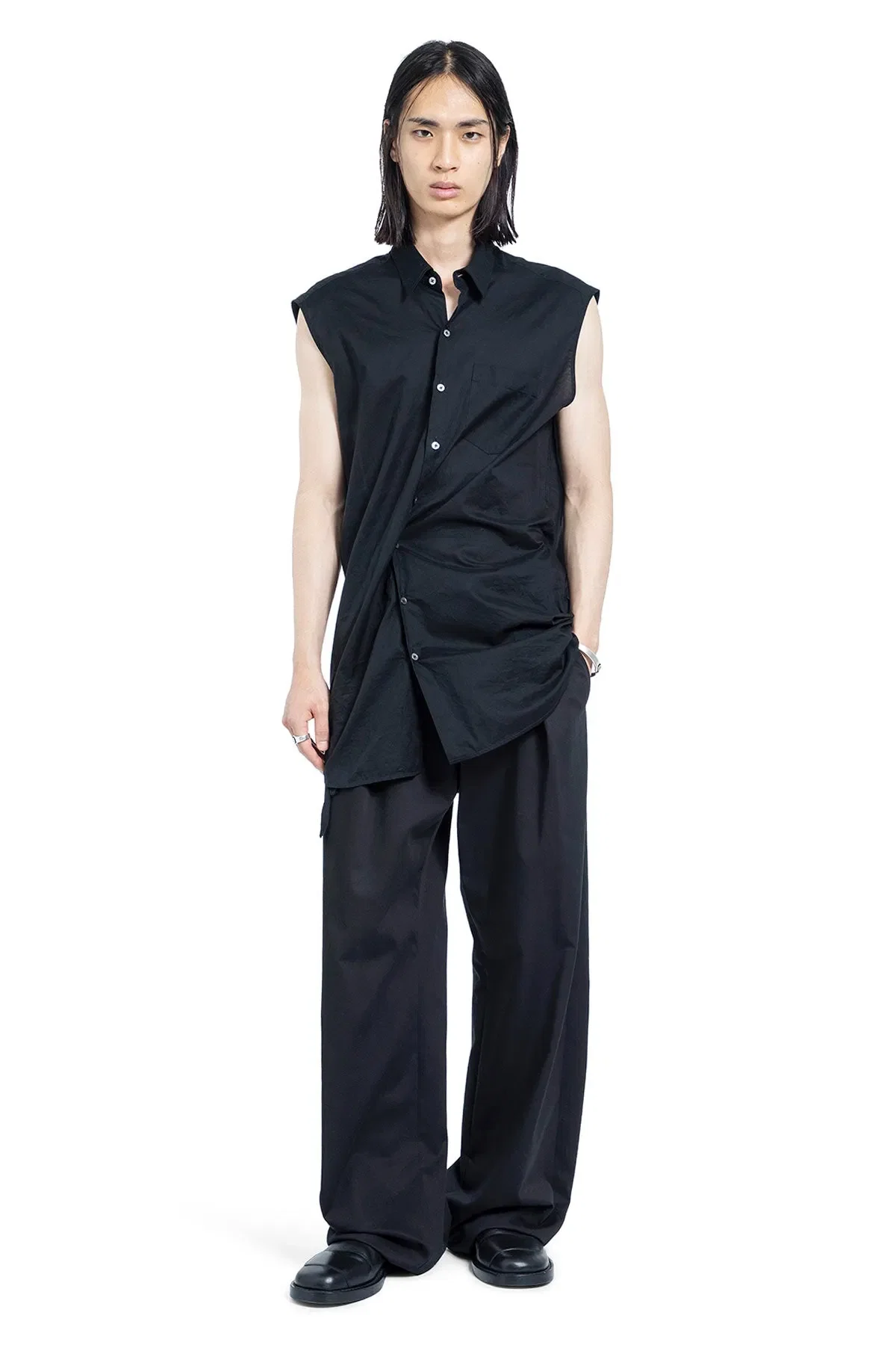 Ann Demeulemeester Dorian Sleeveless Pocket Long Shirt