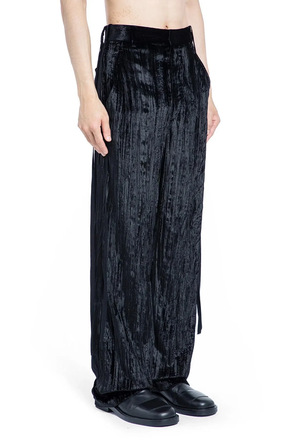 Ann Demeulemeester Leon Trousers in Froissé Velvet