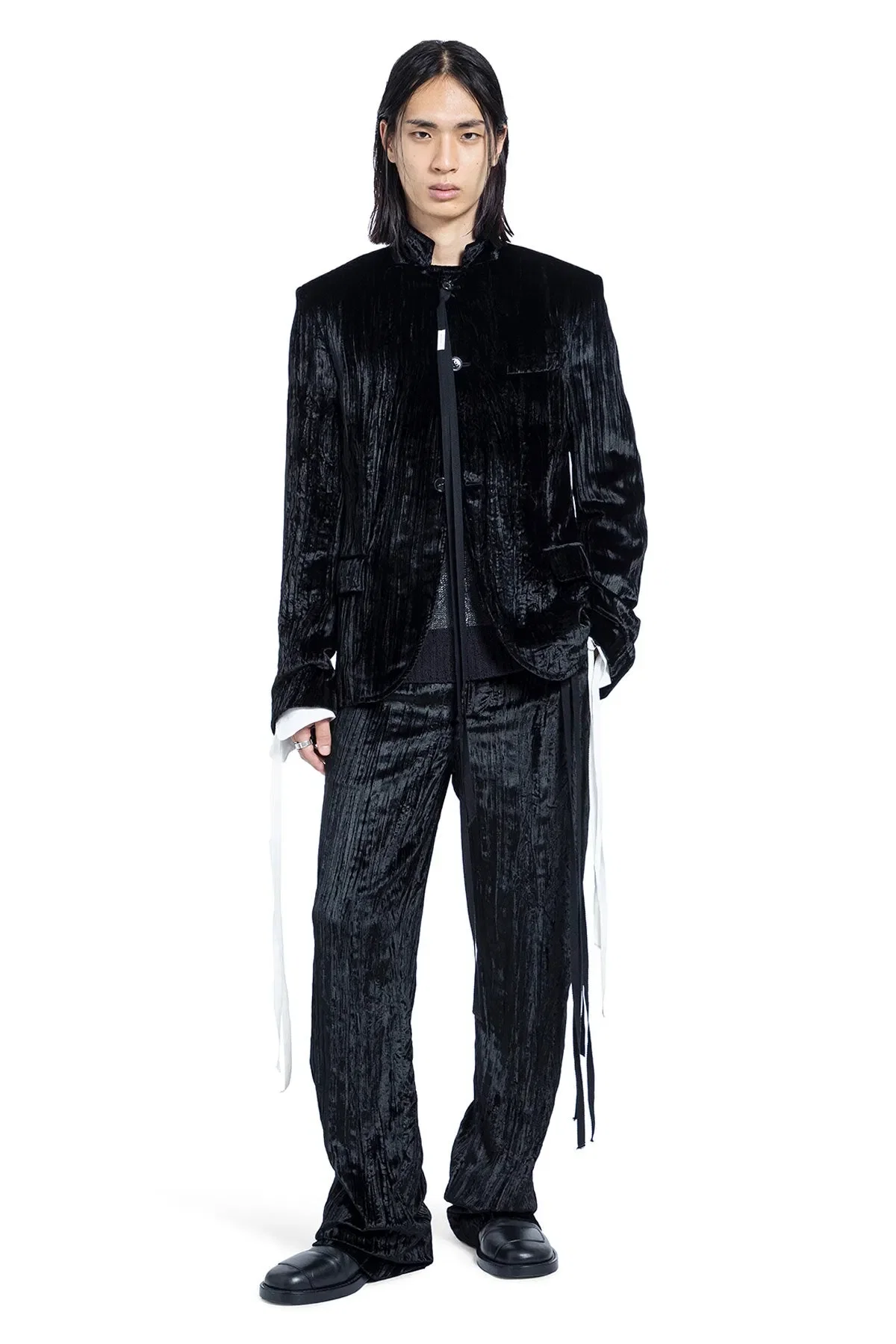 Ann Demeulemeester Leon Trousers in Froissé Velvet