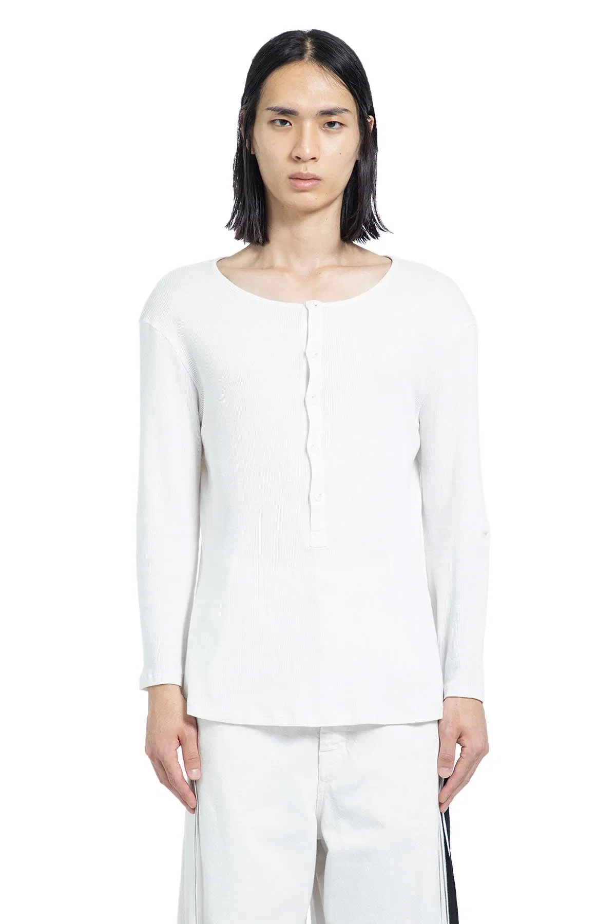 Ann Demeulemeester Ilyas Serafino Top in Cotton Rib Jersey