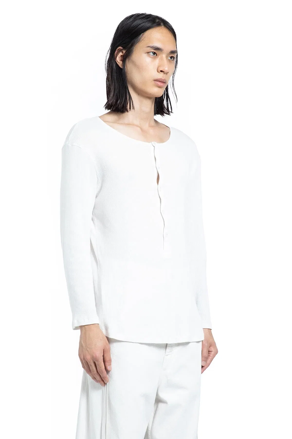 Ann Demeulemeester Ilyas Serafino Top in Cotton Rib Jersey