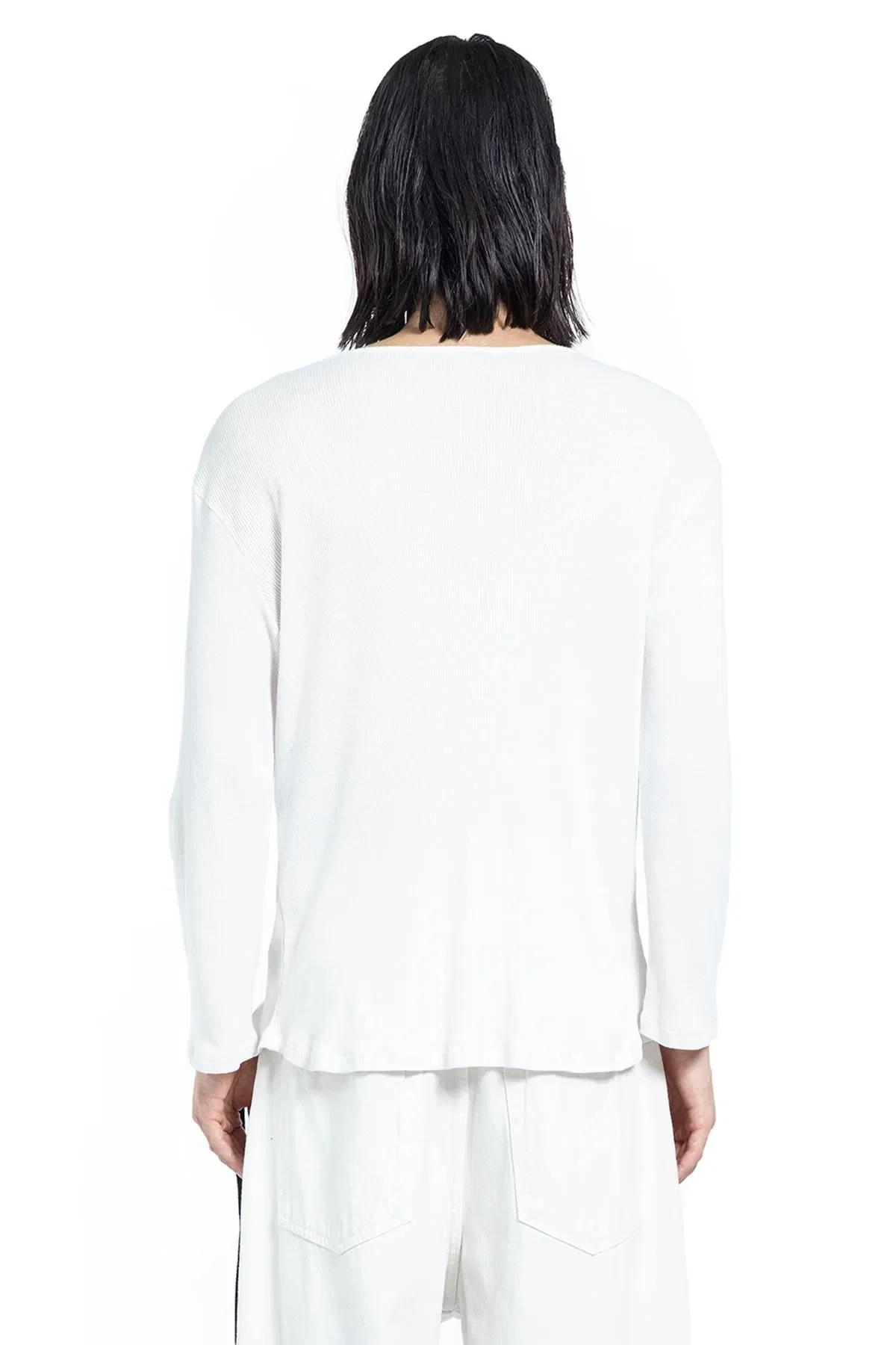 Ann Demeulemeester Ilyas Serafino Top in Cotton Rib Jersey