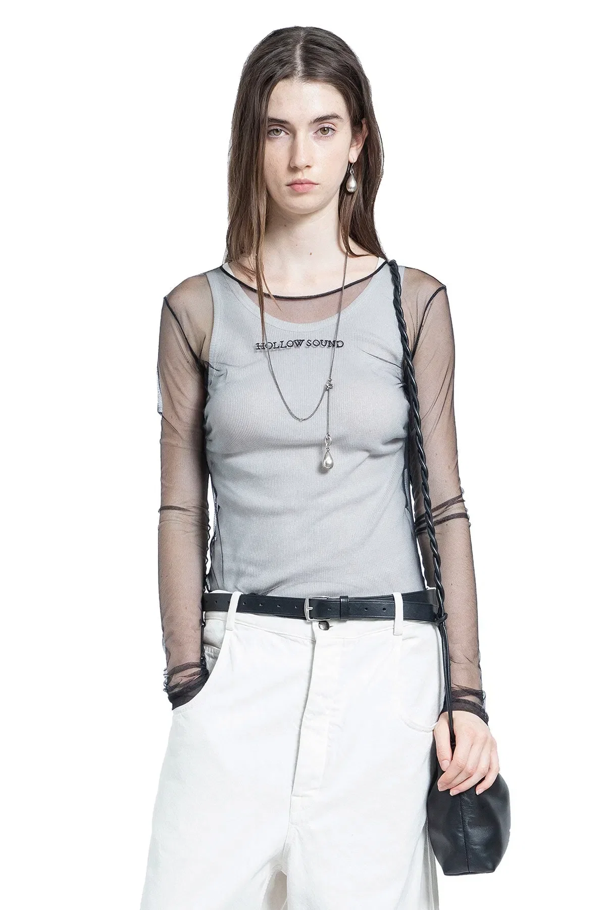 Ann Demeulemeester Fiene ''Hollow Print'' T-Shirt in Tulle