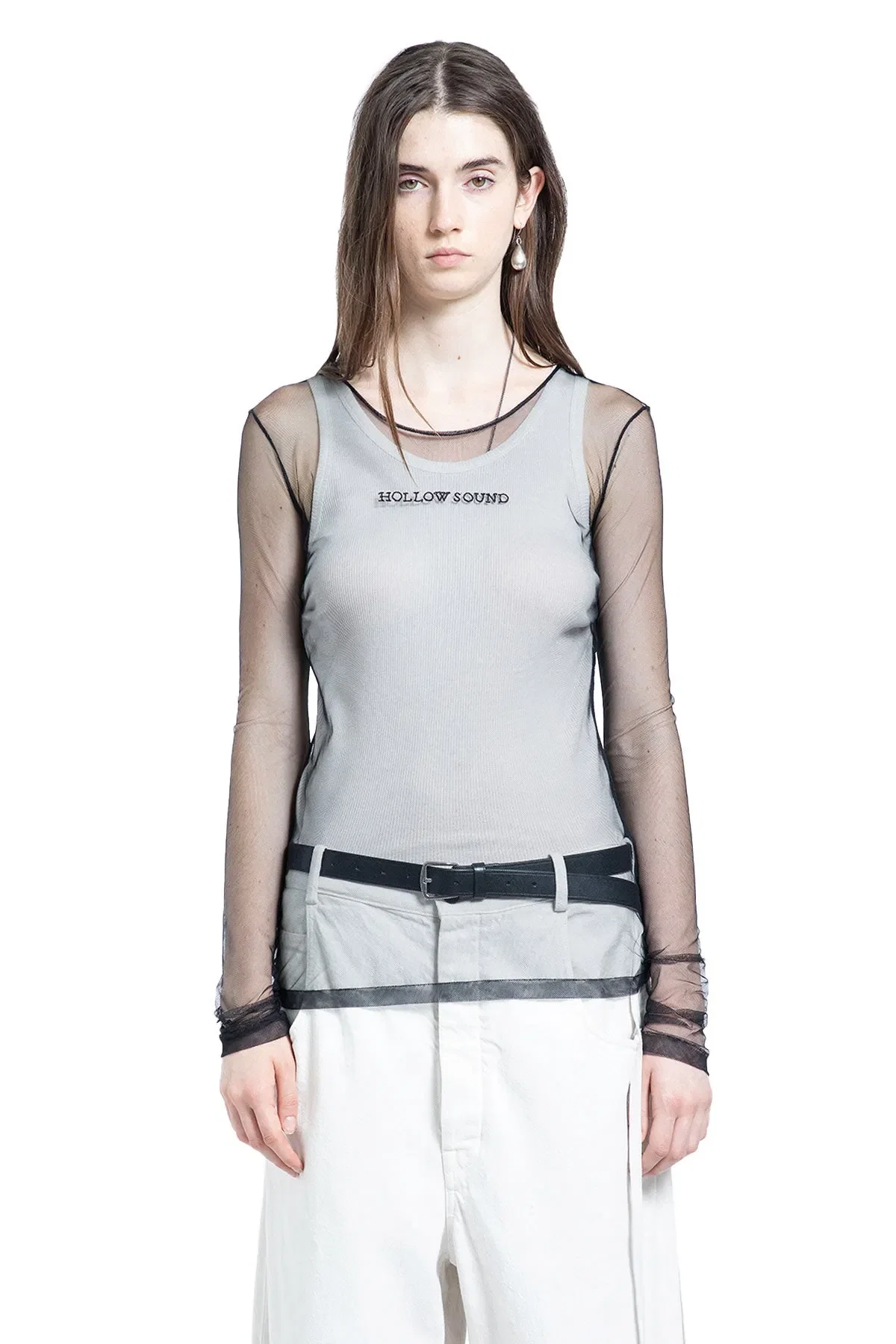 Ann Demeulemeester Fiene ''Hollow Print'' T-Shirt in Tulle
