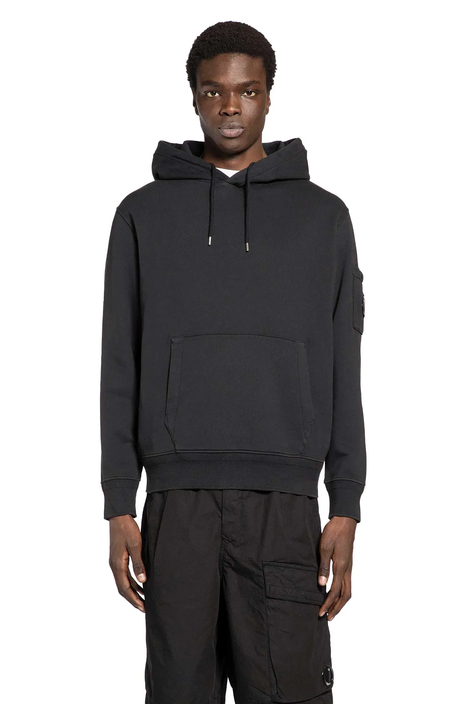 C.P. Company Cotton Diagonal Fleece Lens Hoodie