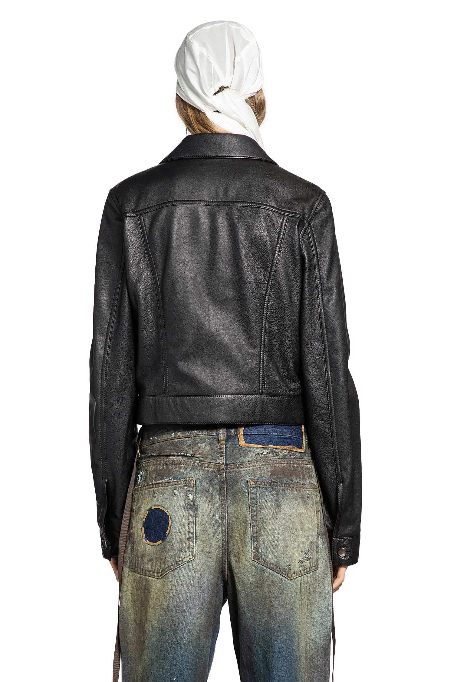 Ann Demeulemeester Ilmi Satin Structured Leather Jacket