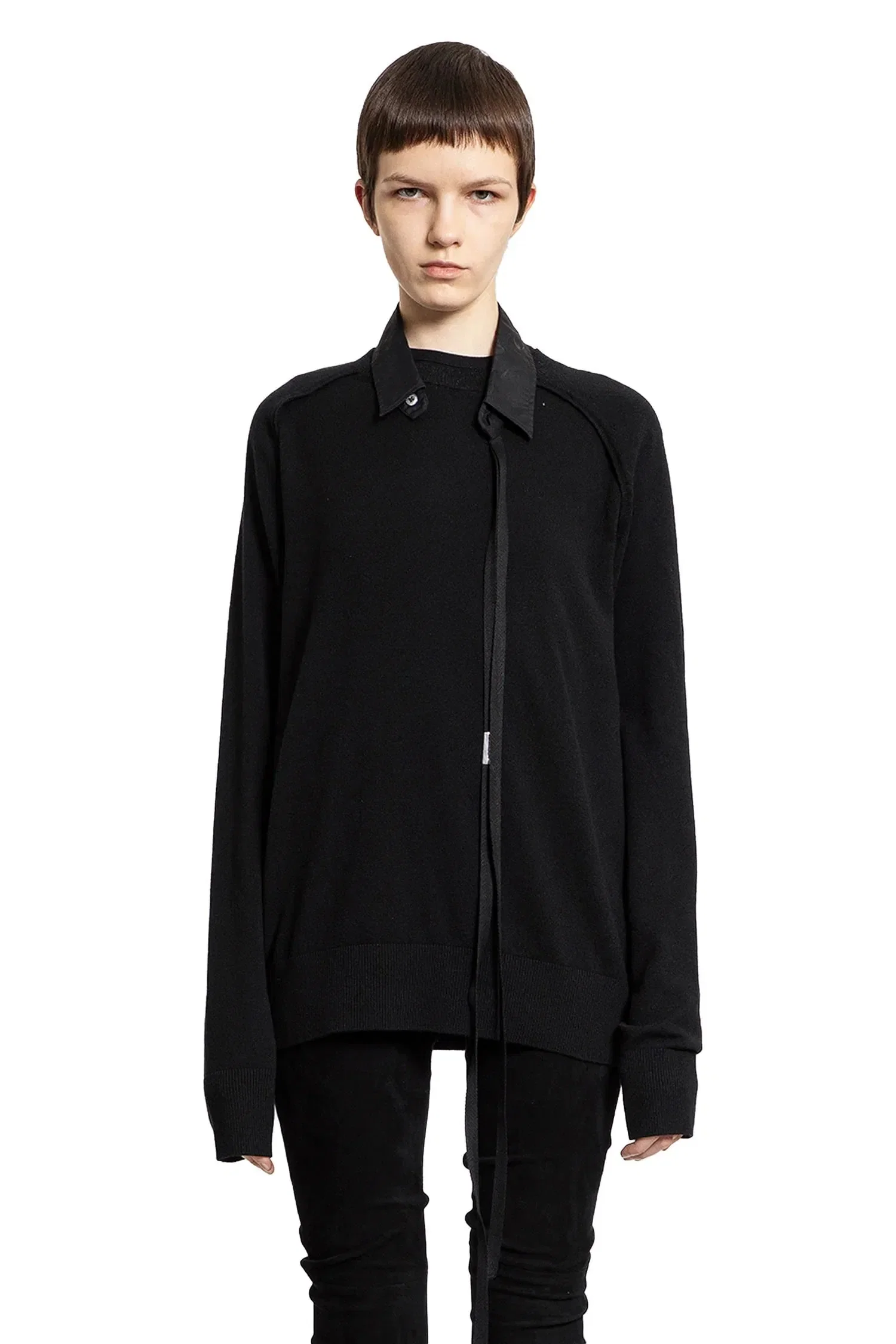 Ann Demeulemeester Ulu Sweater in Wool Cashmere Flannel Knit