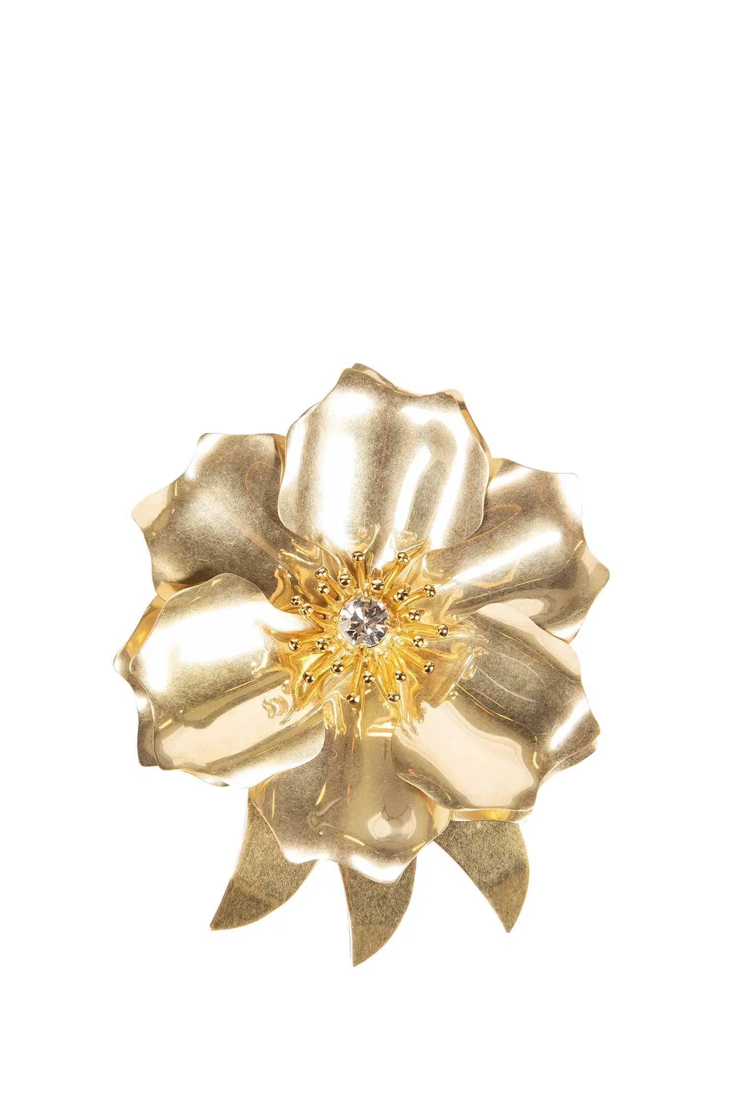 Miu Miu Gold-tone Crystal Brooch