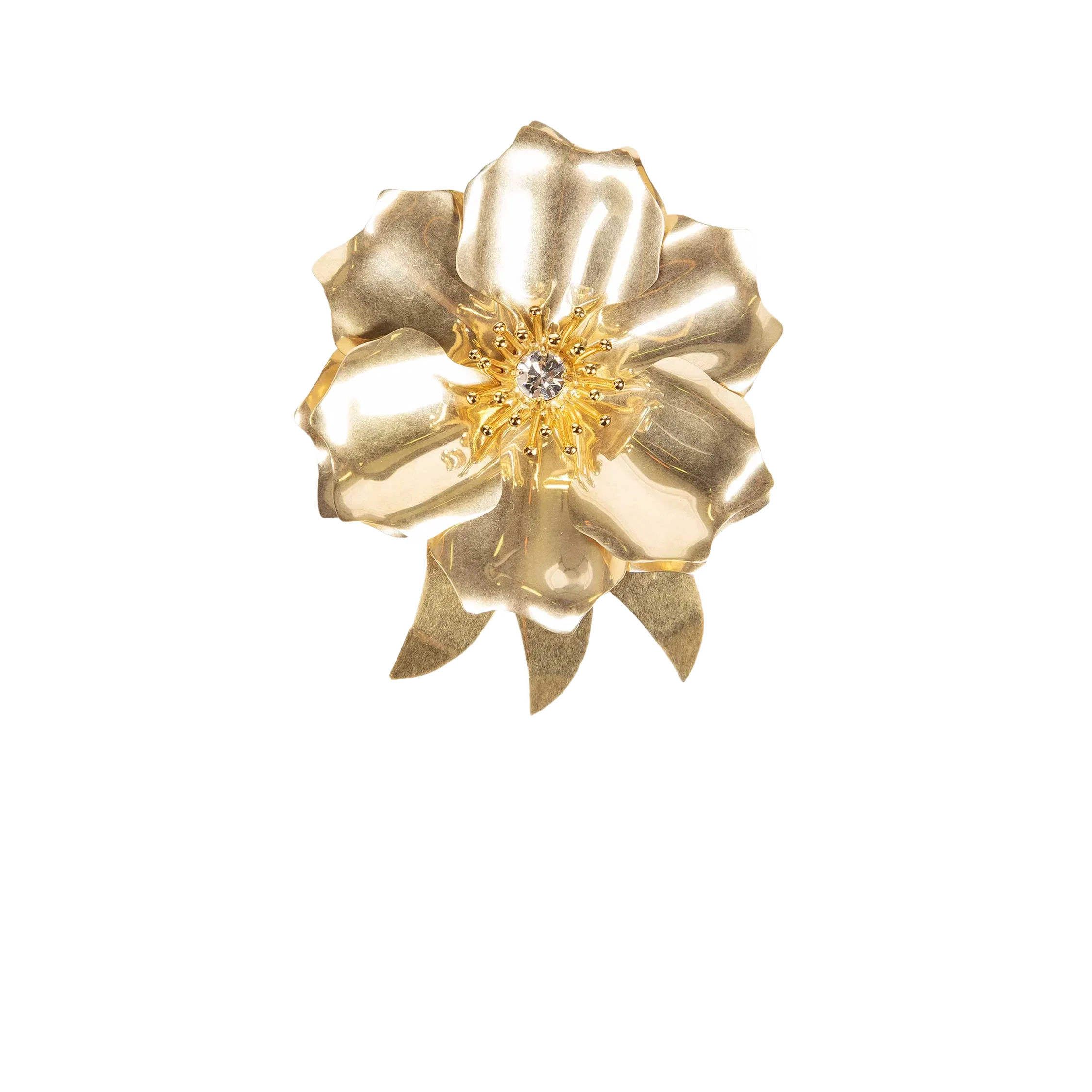 Miu Miu Gold-tone Crystal Brooch