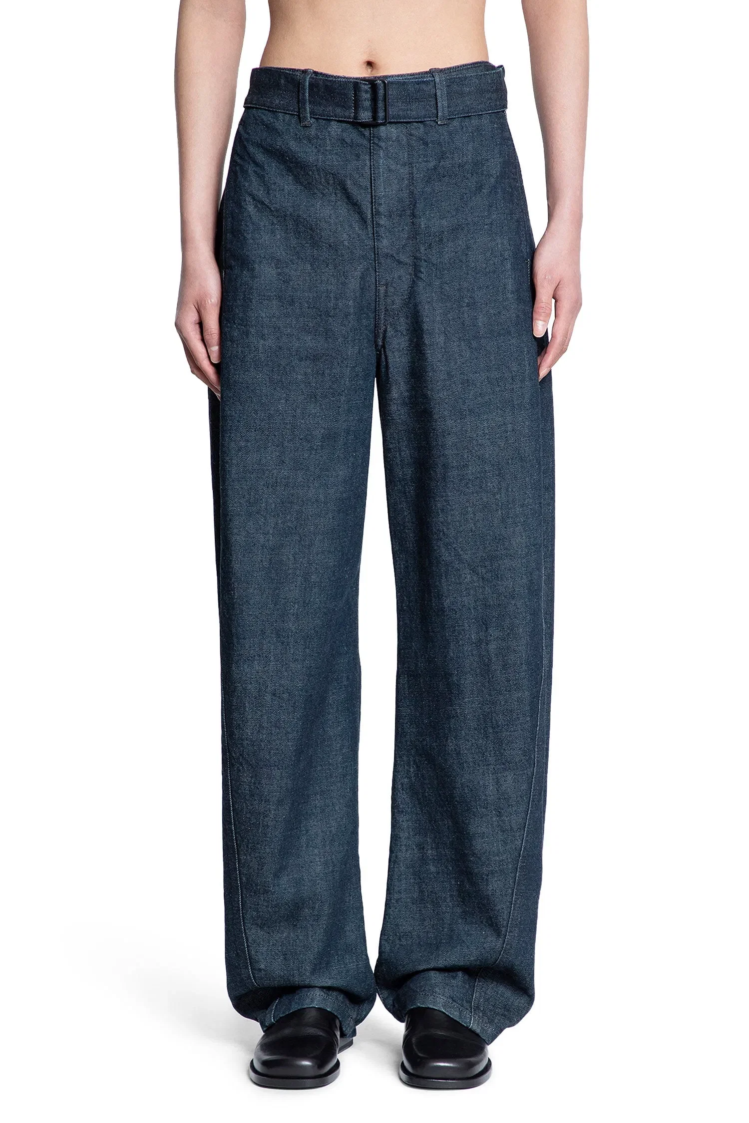 LEMAIRE Denim Wide-leg Twisted Belted Pants