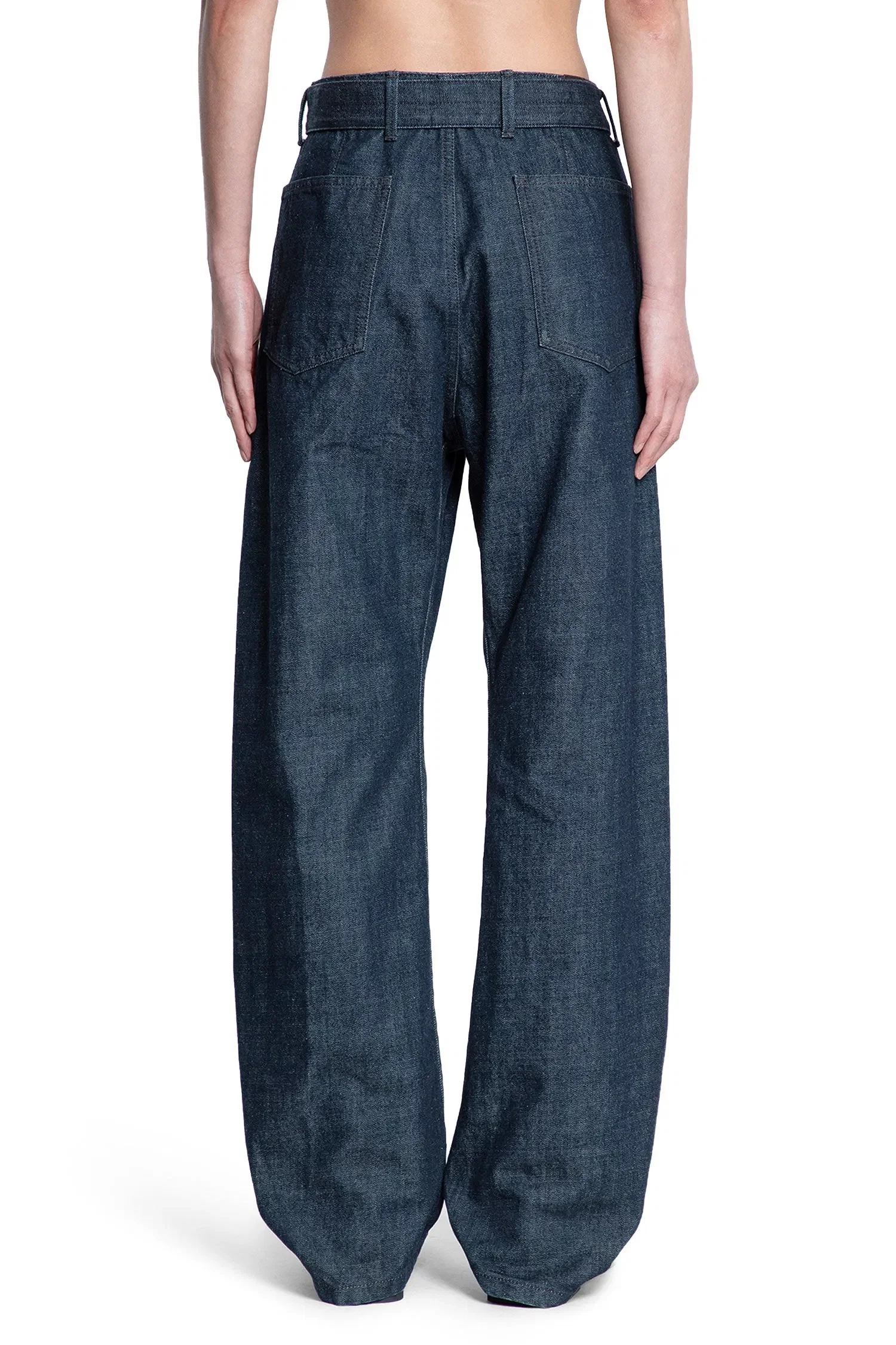 LEMAIRE Denim Wide-leg Twisted Belted Pants