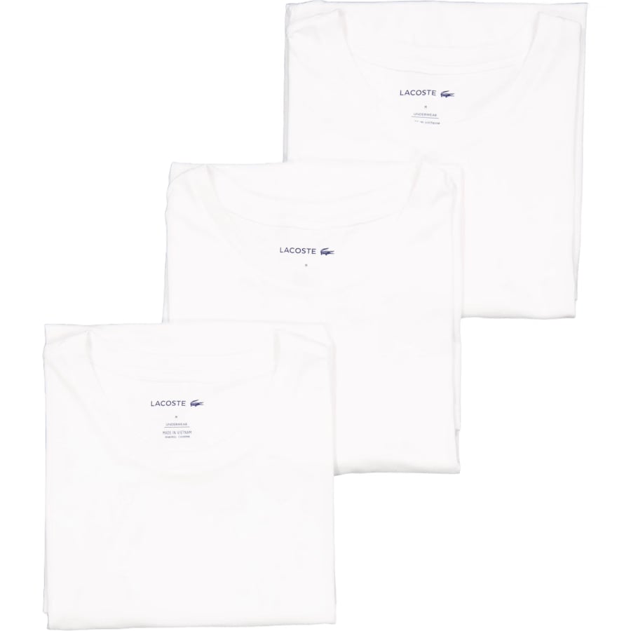 Lacoste 3-Pack Slim Fit Loungewear T-shirts WHITE