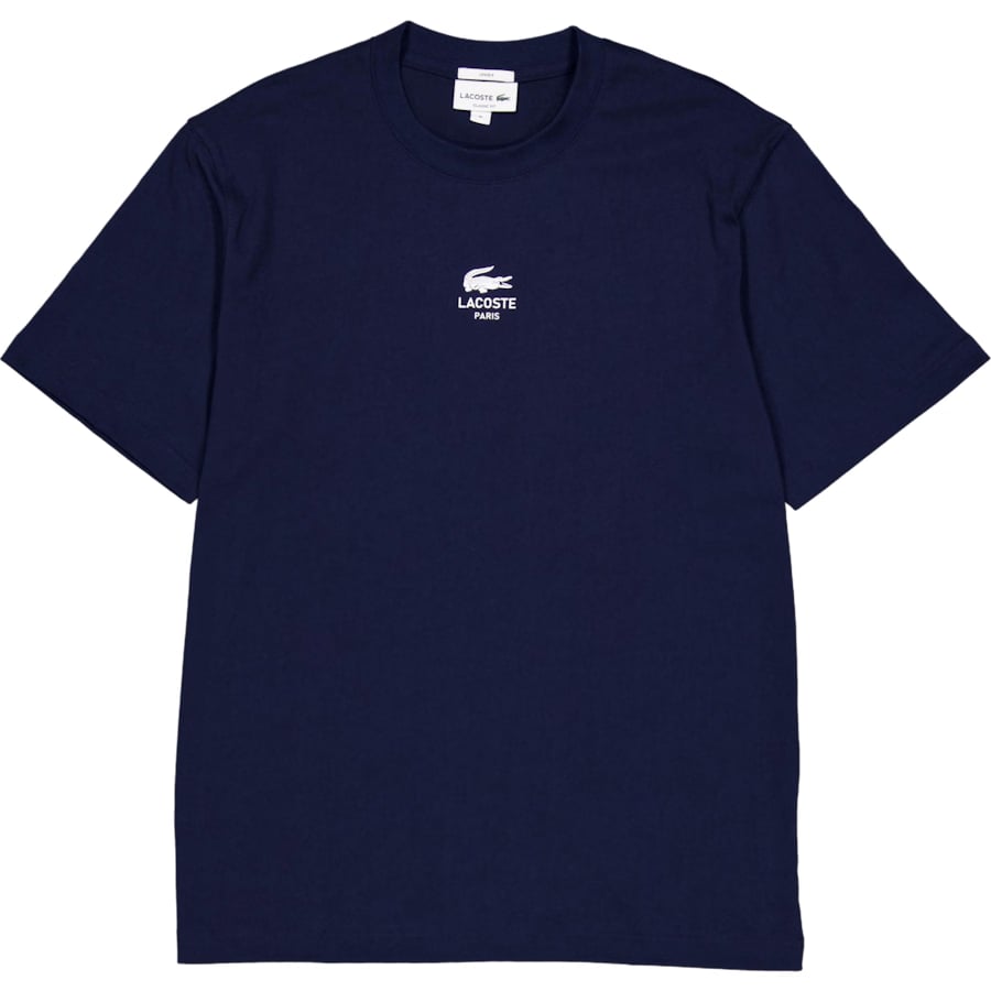 Lacoste Signature Print Cotton T-shirt 166 Midnight Blue