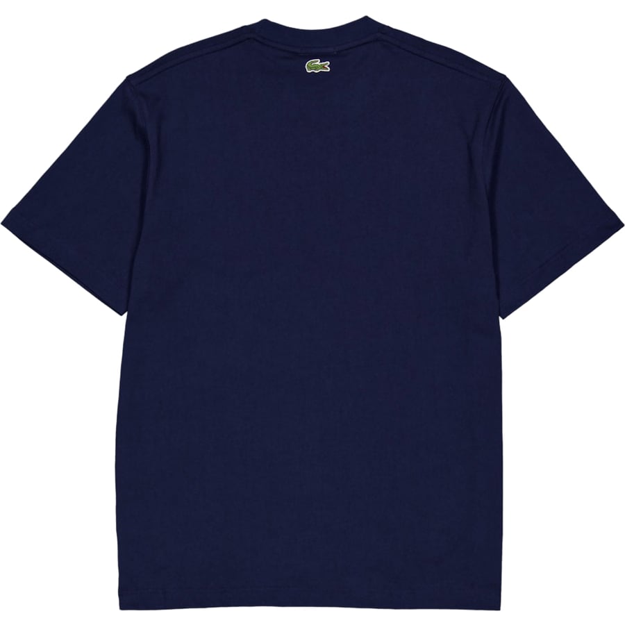 Lacoste Signature Print Cotton T-shirt 166 Midnight Blue