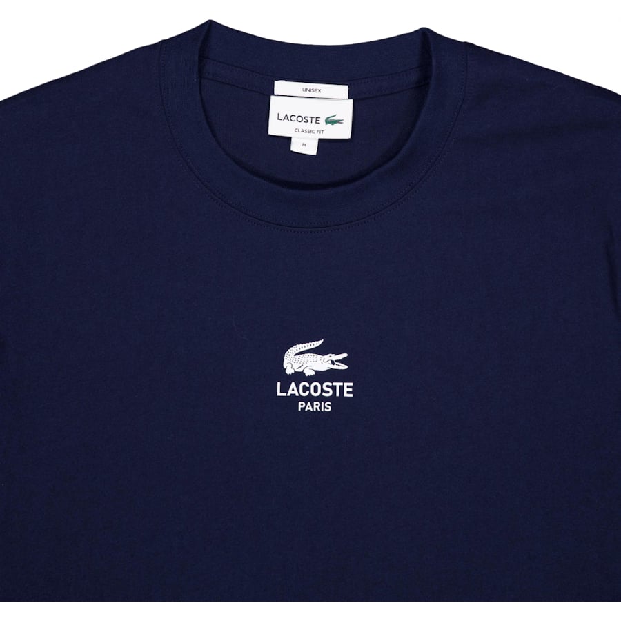 Lacoste Signature Print Cotton T-shirt 166 Midnight Blue