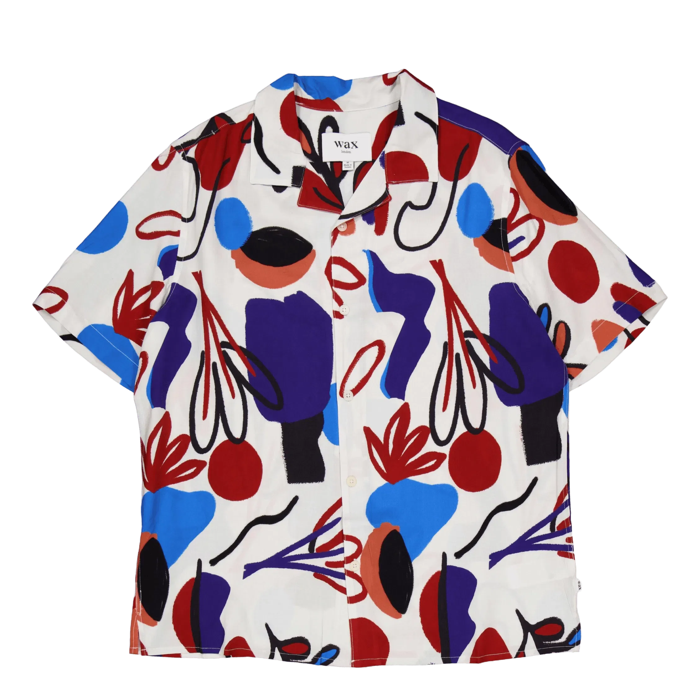 Wax London Didcot Ss Shirt Red / Blue