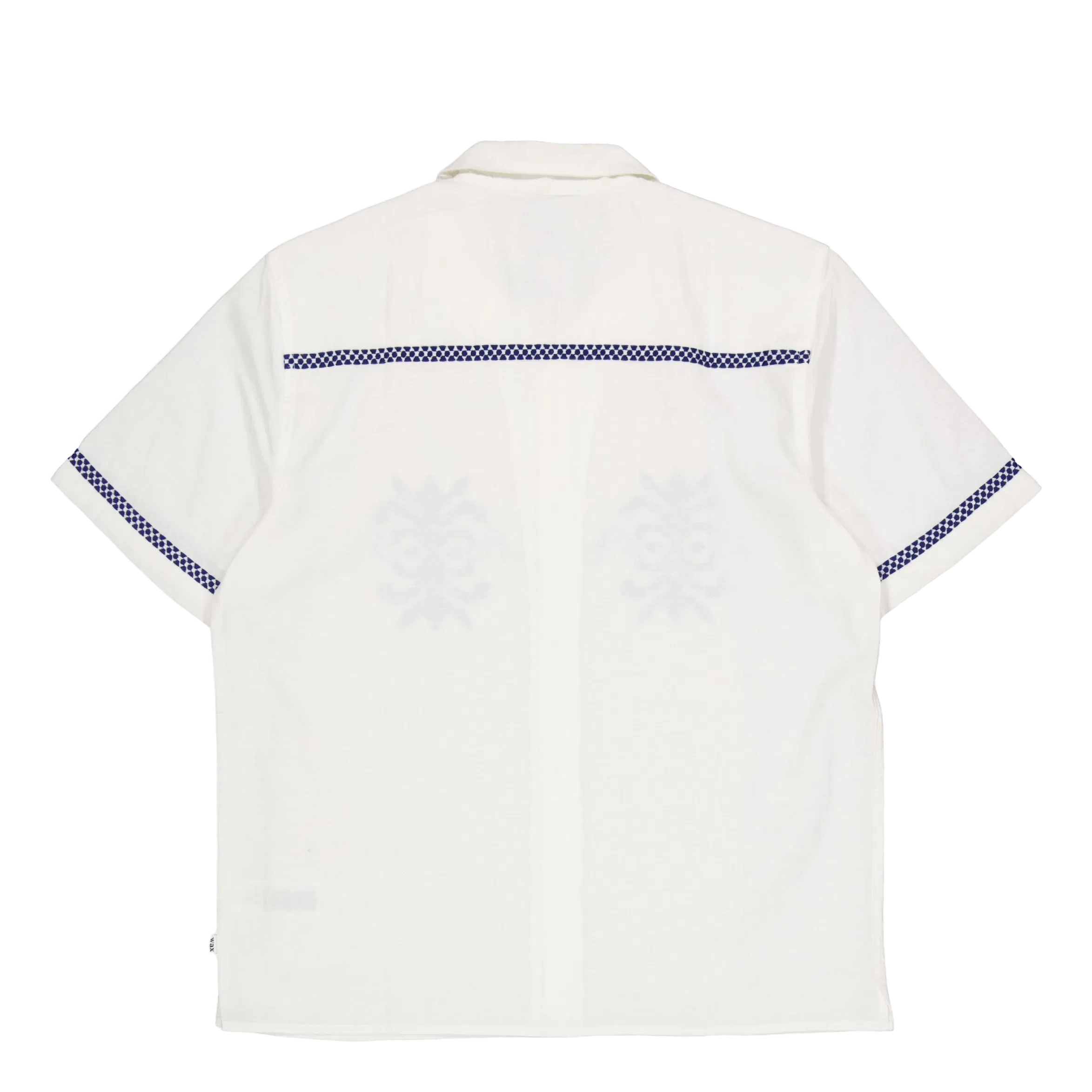 Wax London Didcot Ss Shirt Ecru / Blue