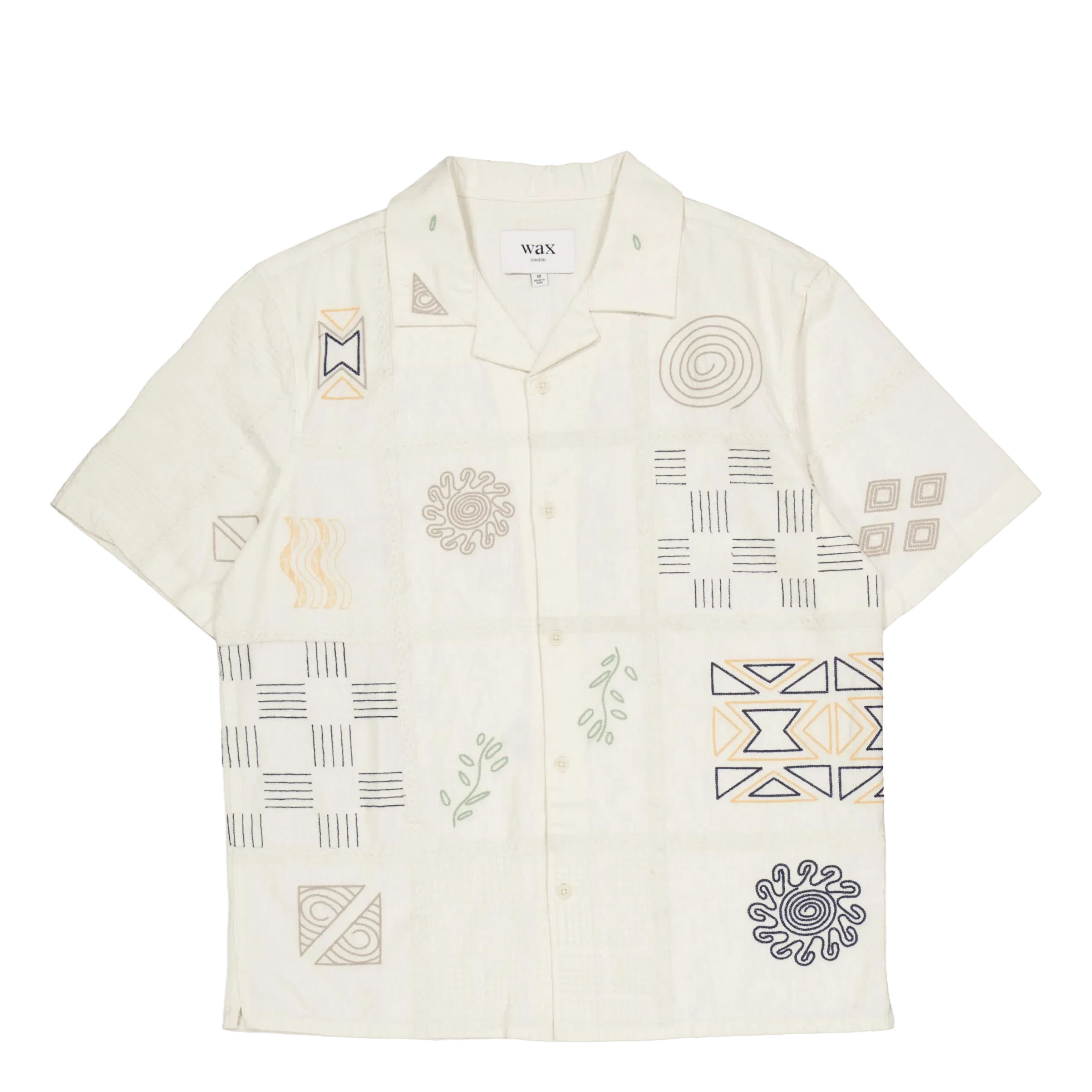Wax London Didcot Ss Shirt Ecru / Multi