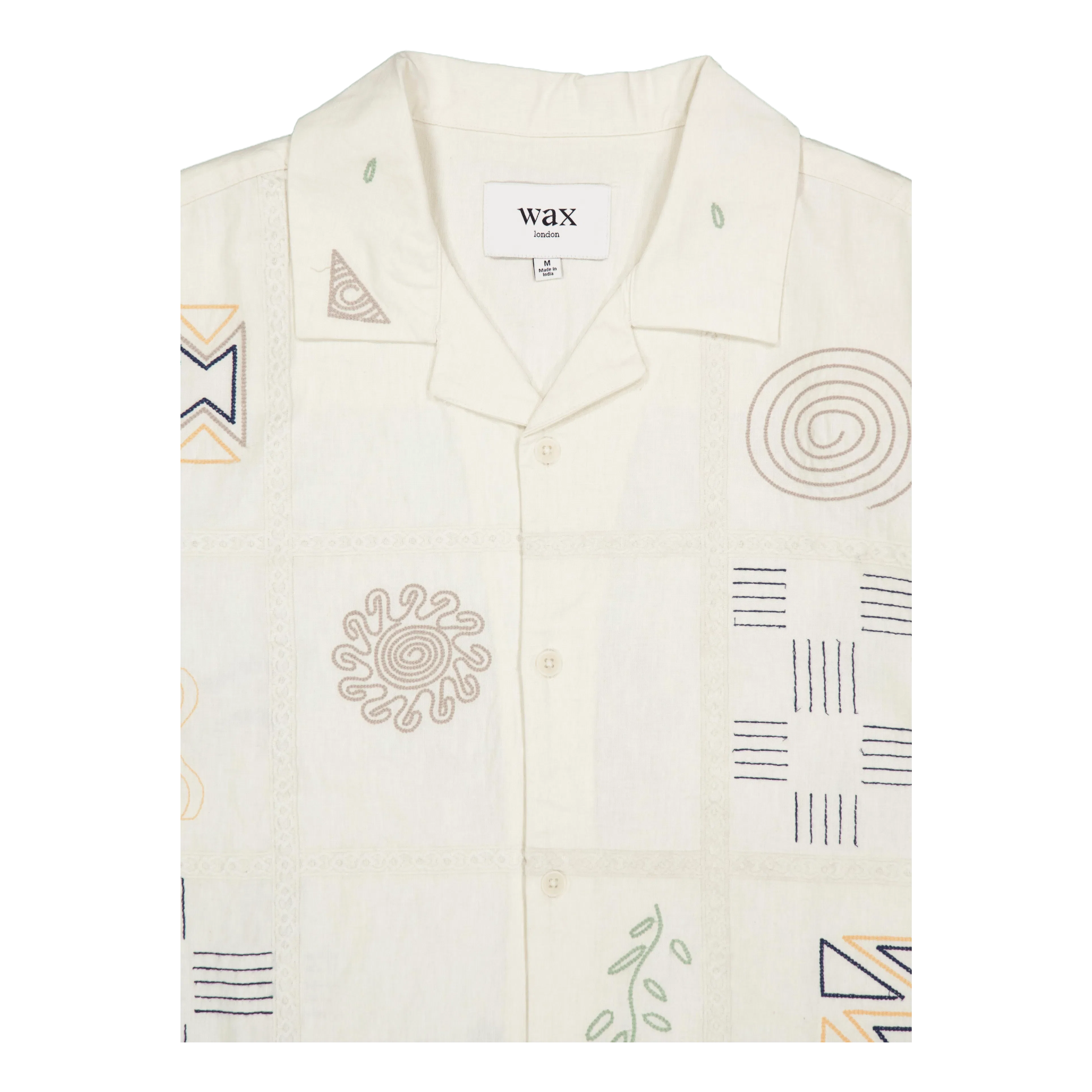 Wax London Didcot Ss Shirt Ecru / Multi