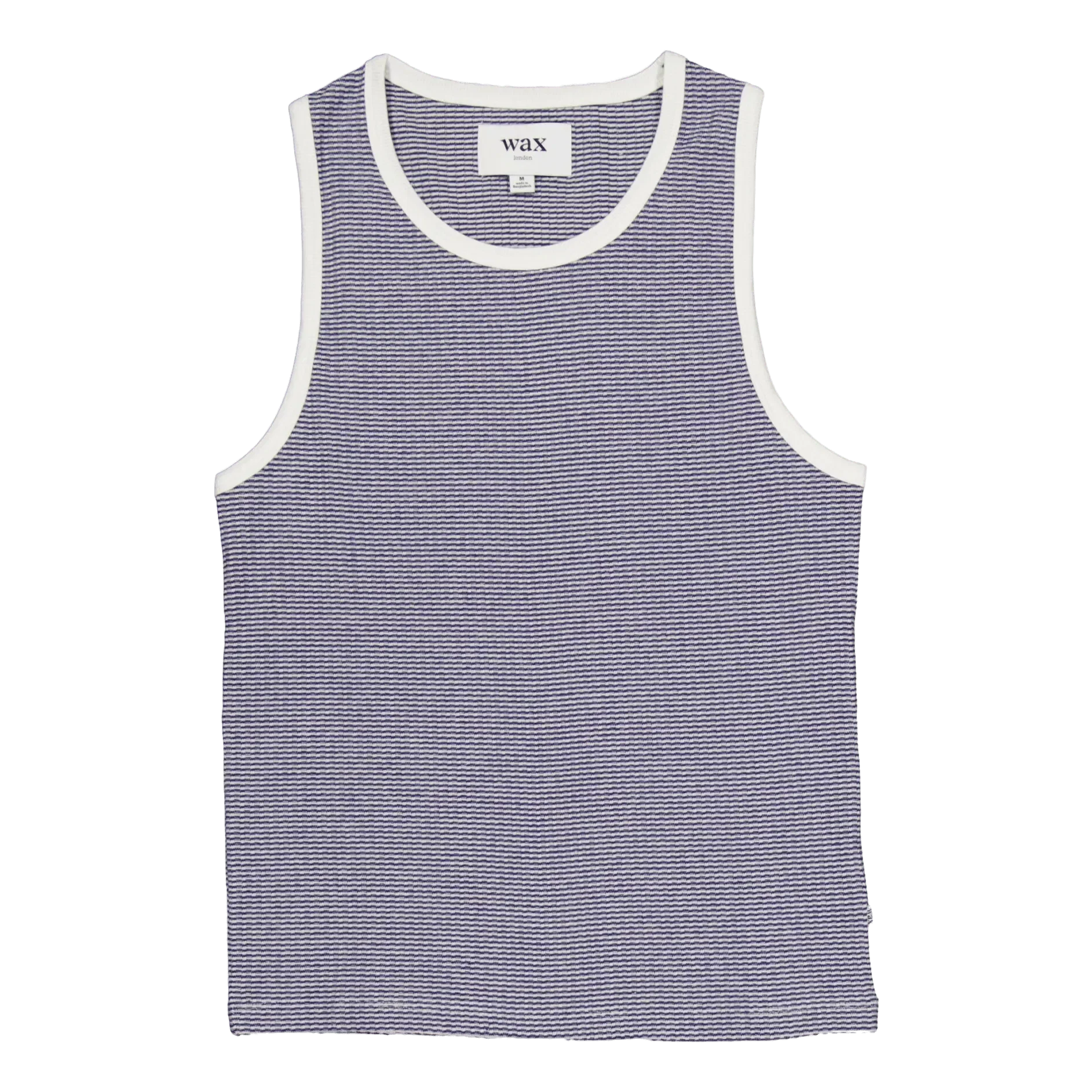Wax London Montague Vest Blue / Ecru