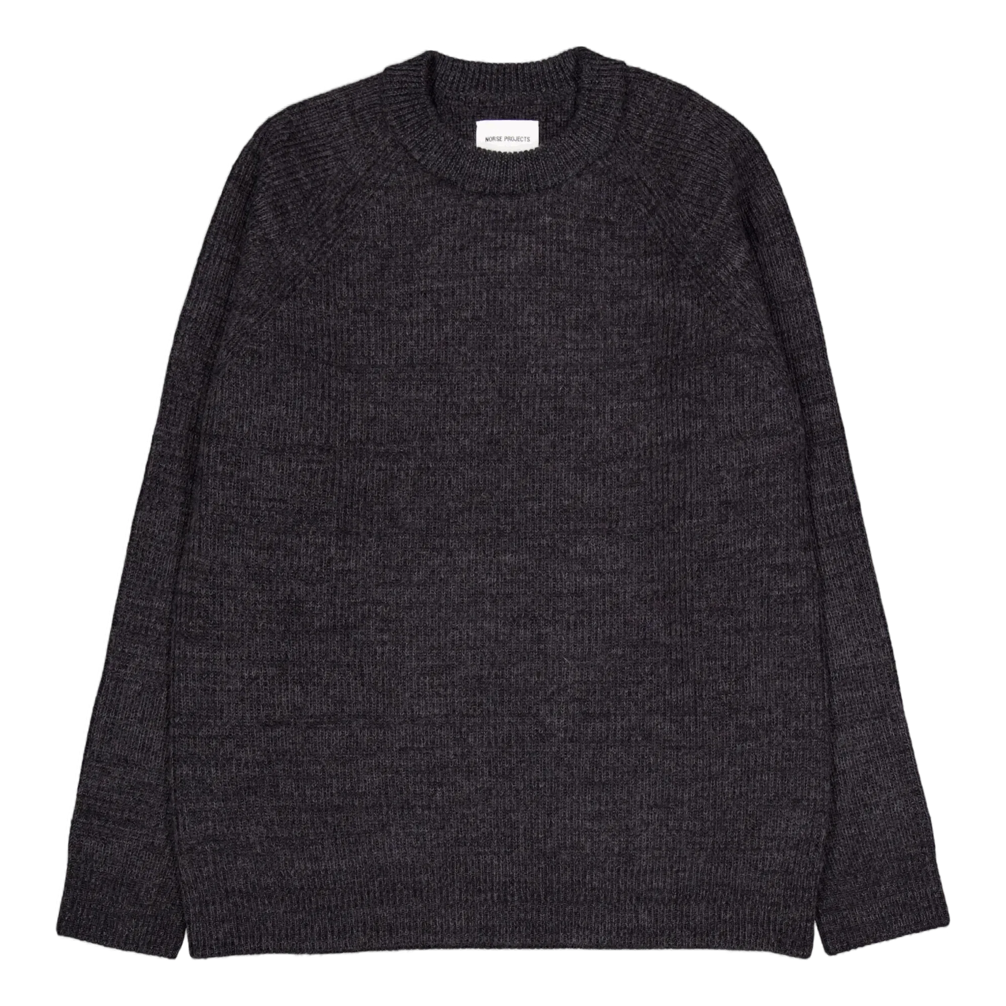 Norse Projects Roald Wool Cotton Rib Sweater 1600 Dark Grey Melange
