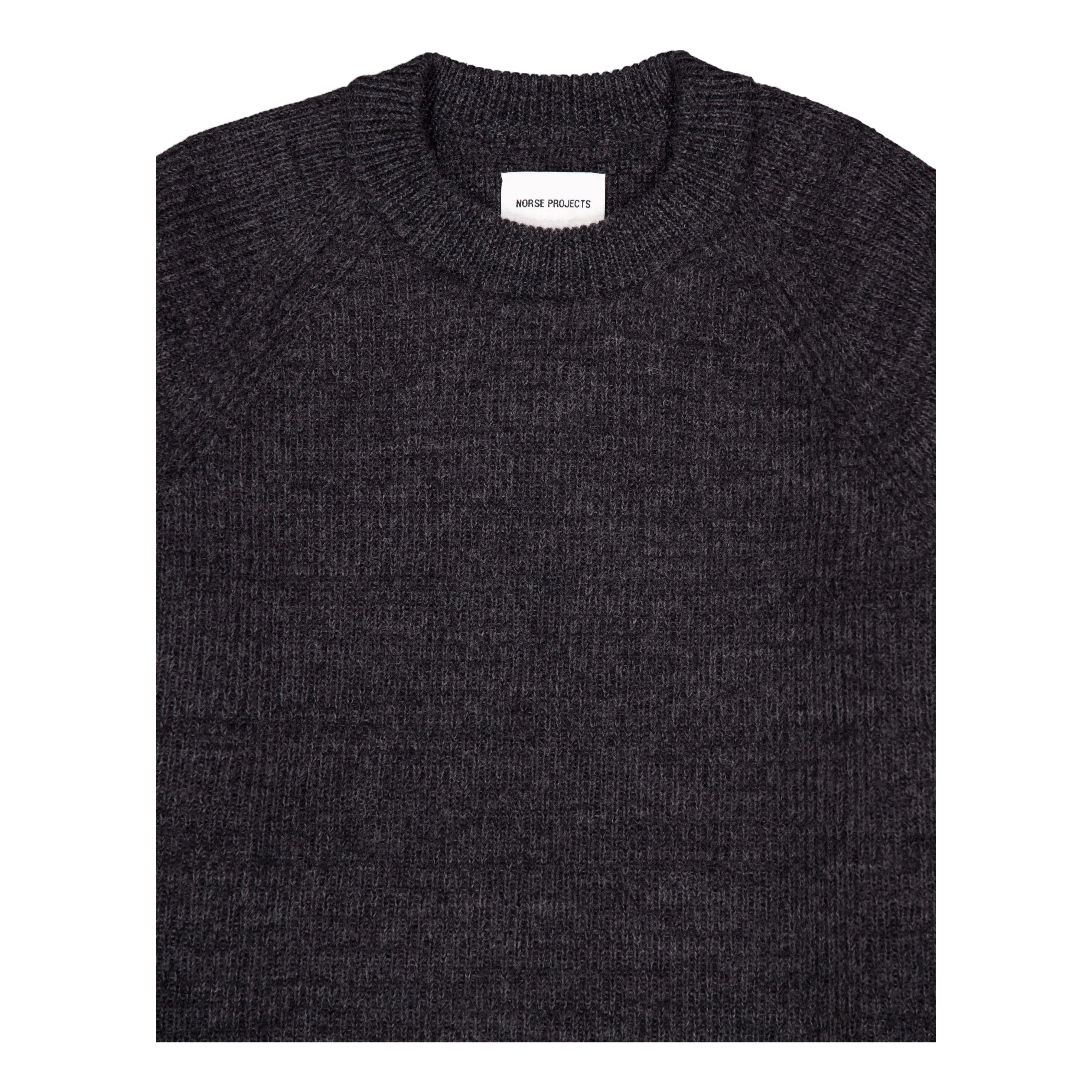 Norse Projects Roald Wool Cotton Rib Sweater 1600 Dark Grey Melange