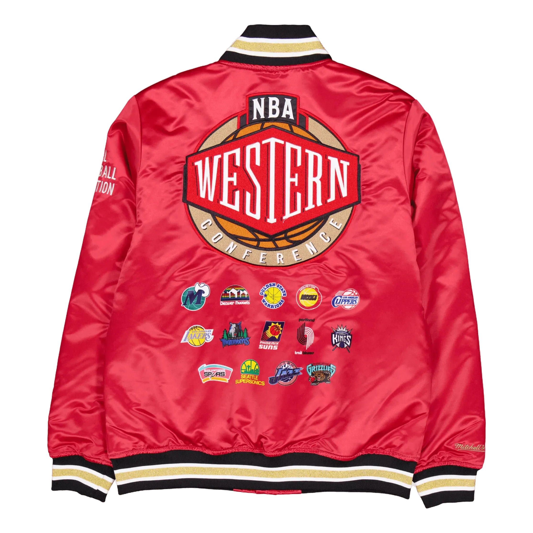 Mitchell & Ness Heavyweight Satin Jacket Scarlet