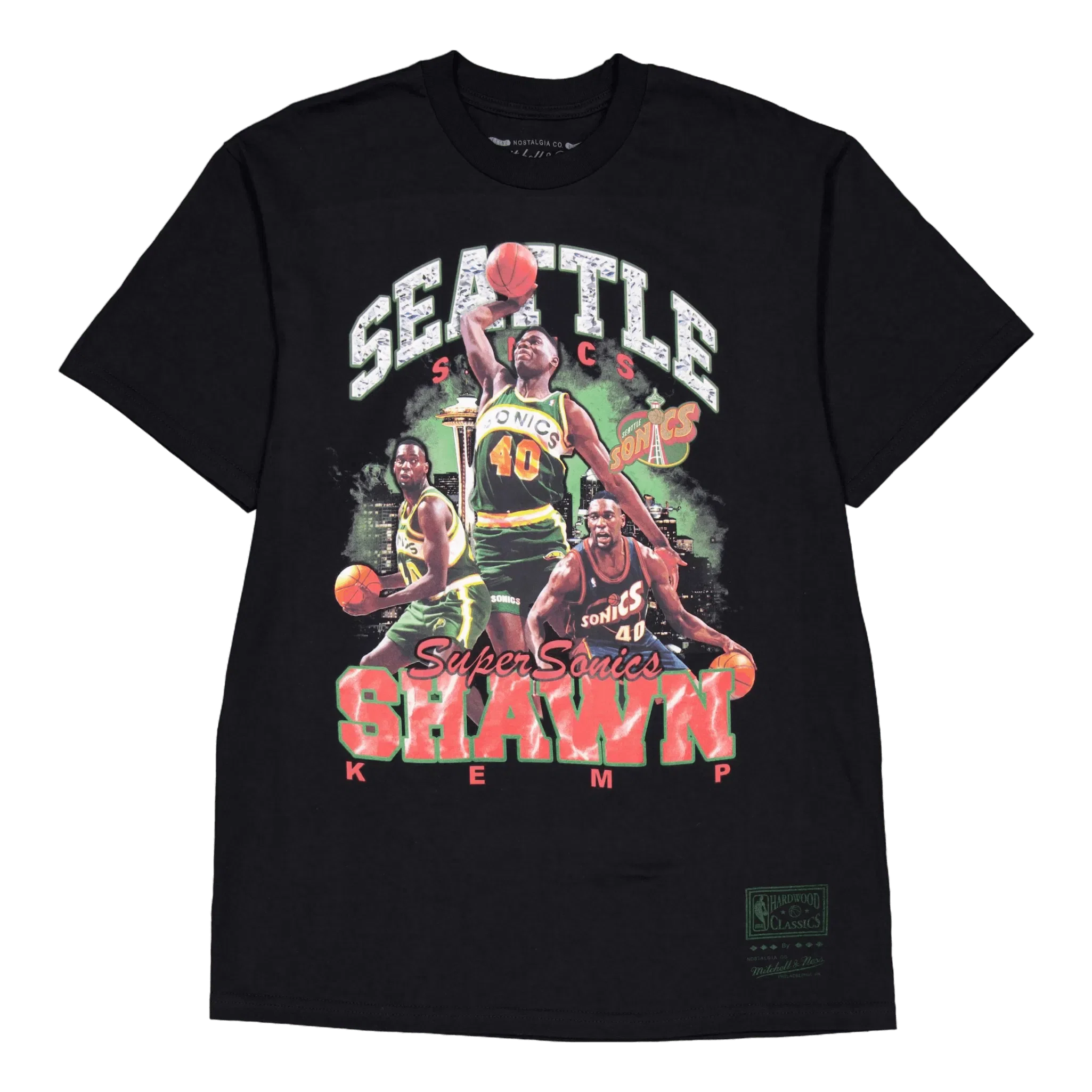Mitchell & Ness Supersonics Bling Ss Tee Kemp Black