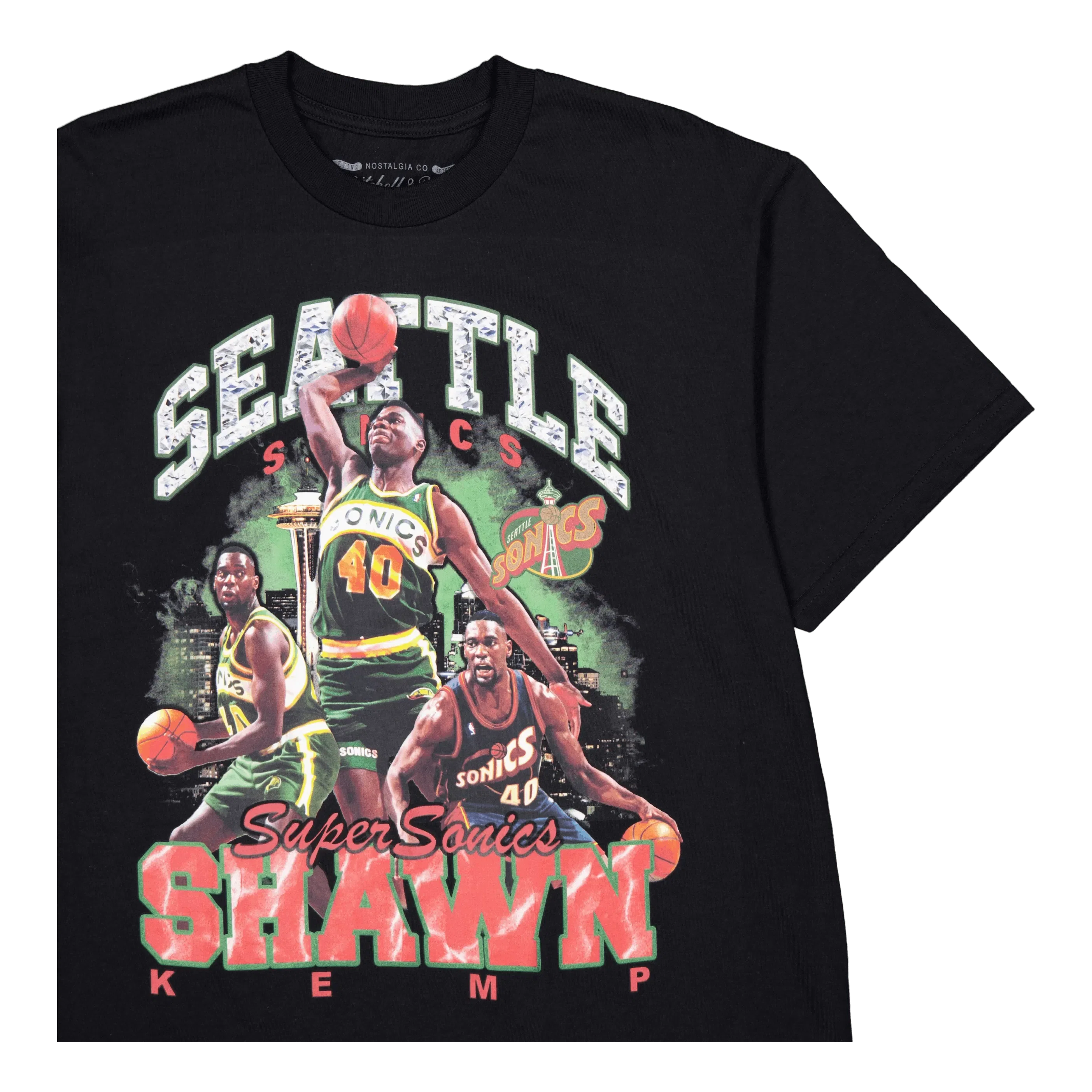Mitchell & Ness Supersonics Bling Ss Tee Kemp Black