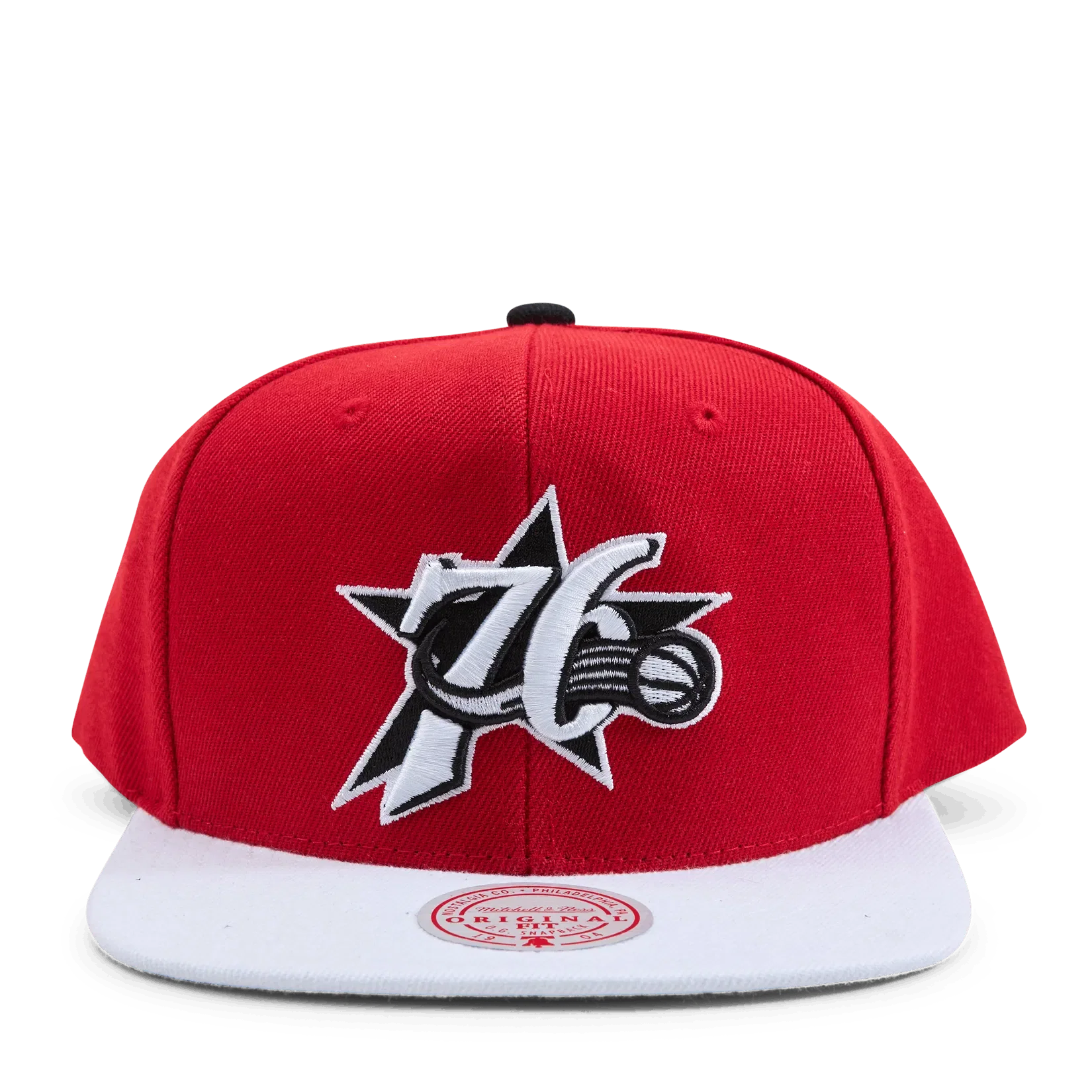 Mitchell & Ness 76ers Cardinal 2 Tone snapback