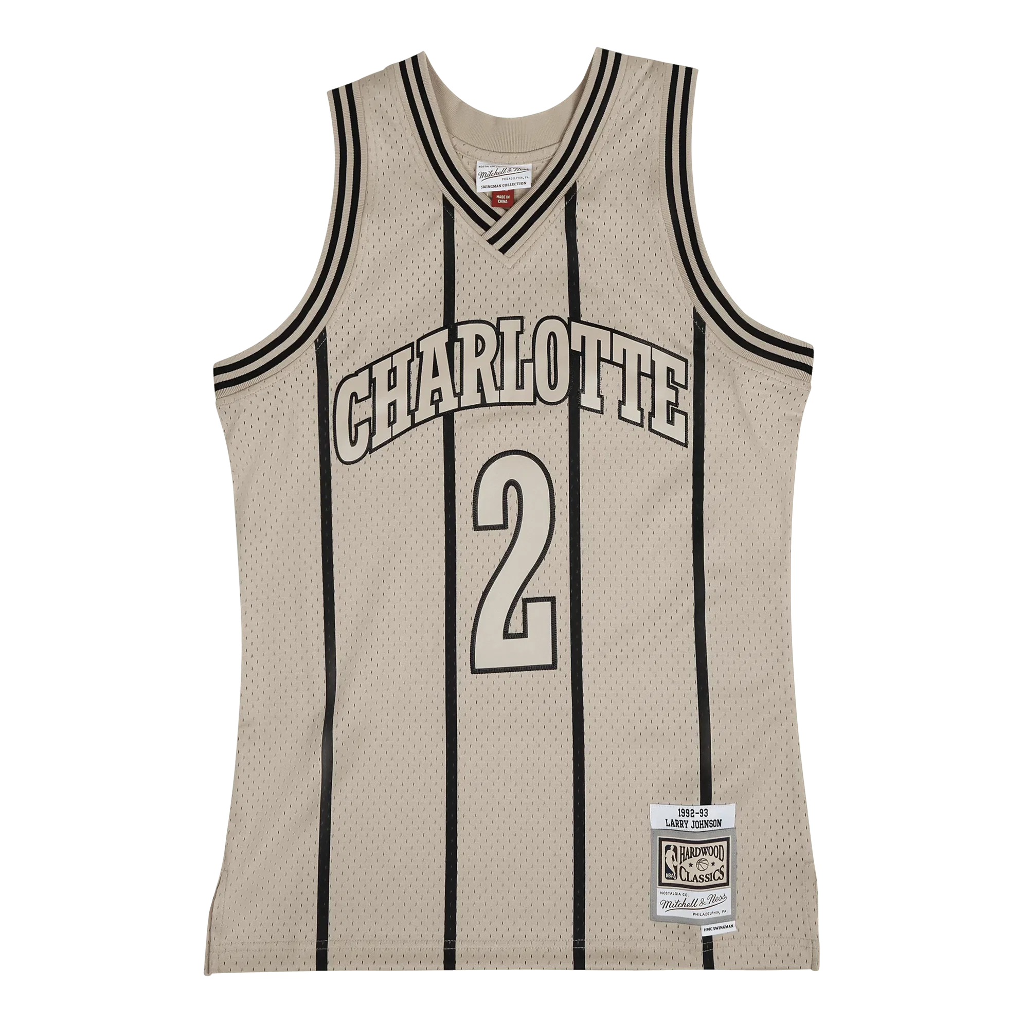 Mitchell & Ness Hornets Khaki Swingman Jersey