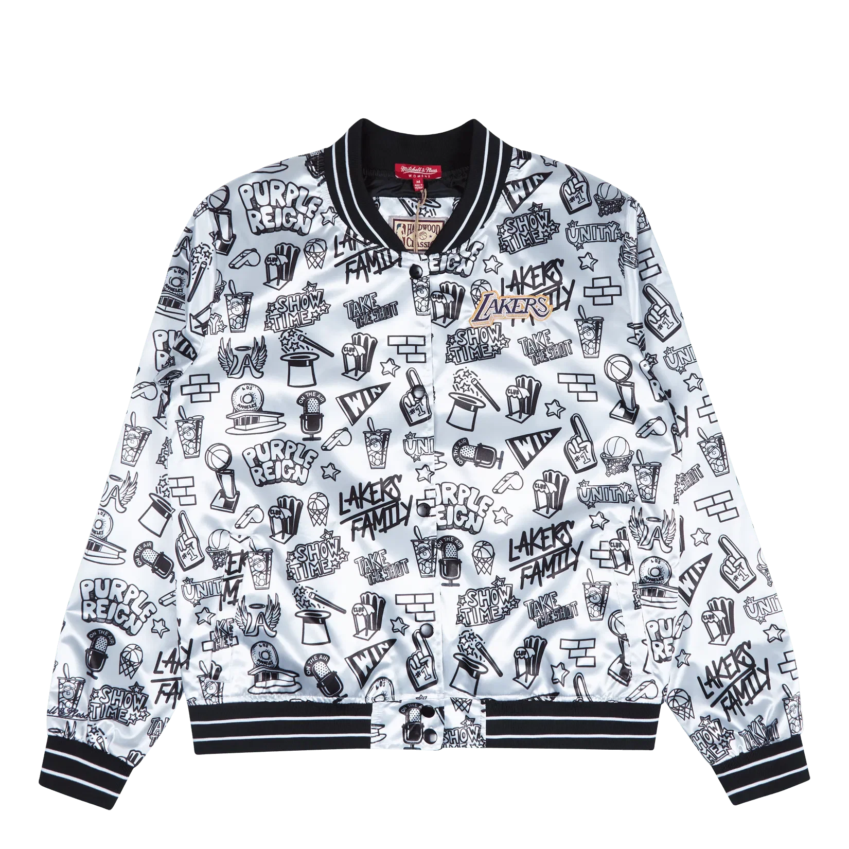 Mitchell & Ness Women's Lakers Doodle Satin Jacket