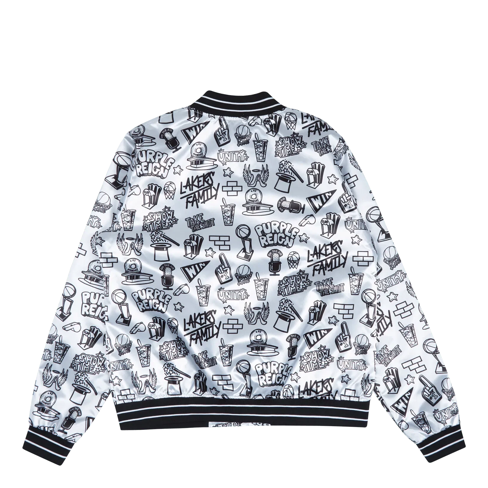 Mitchell & Ness Women's Lakers Doodle Satin Jacket