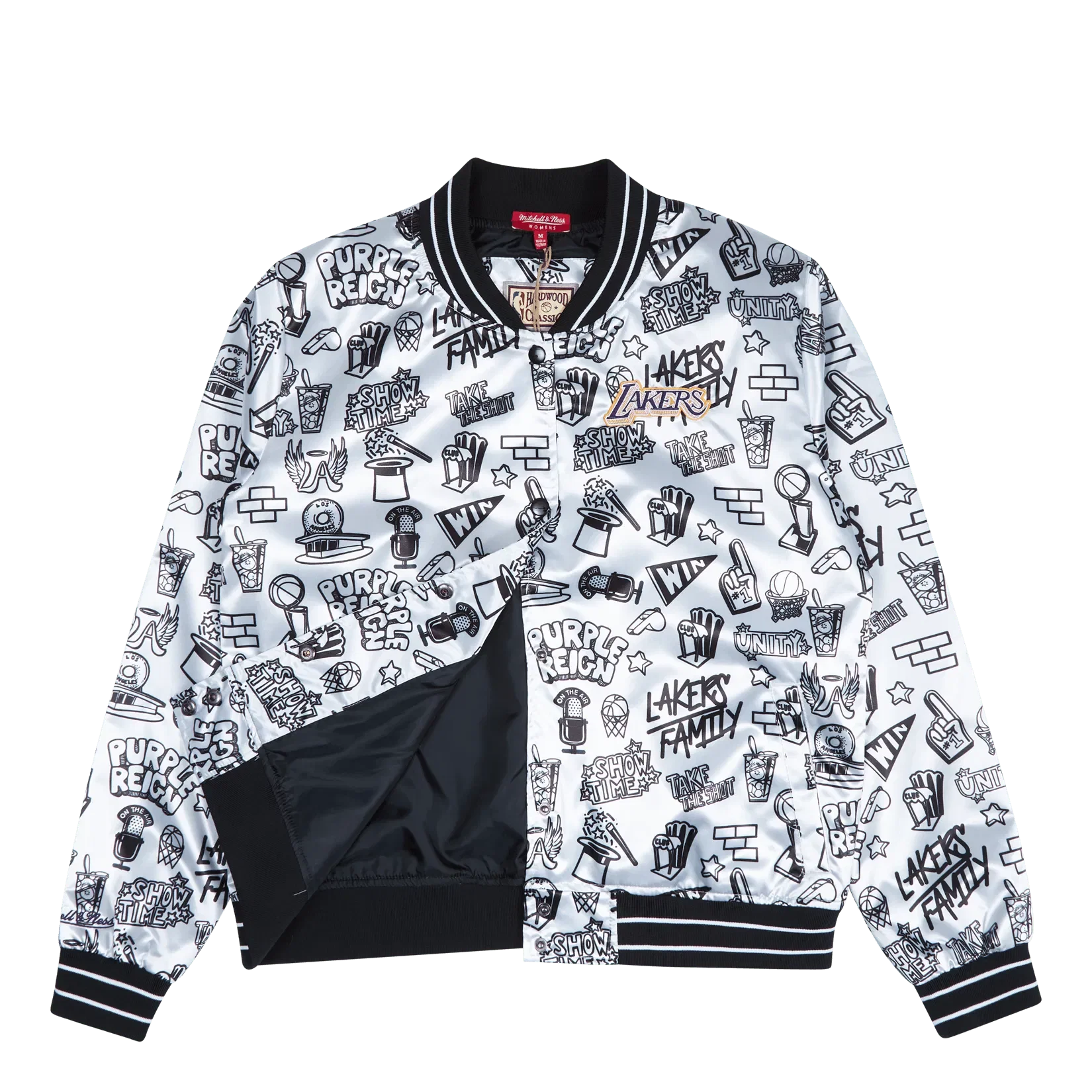 Mitchell & Ness Women's Lakers Doodle Satin Jacket