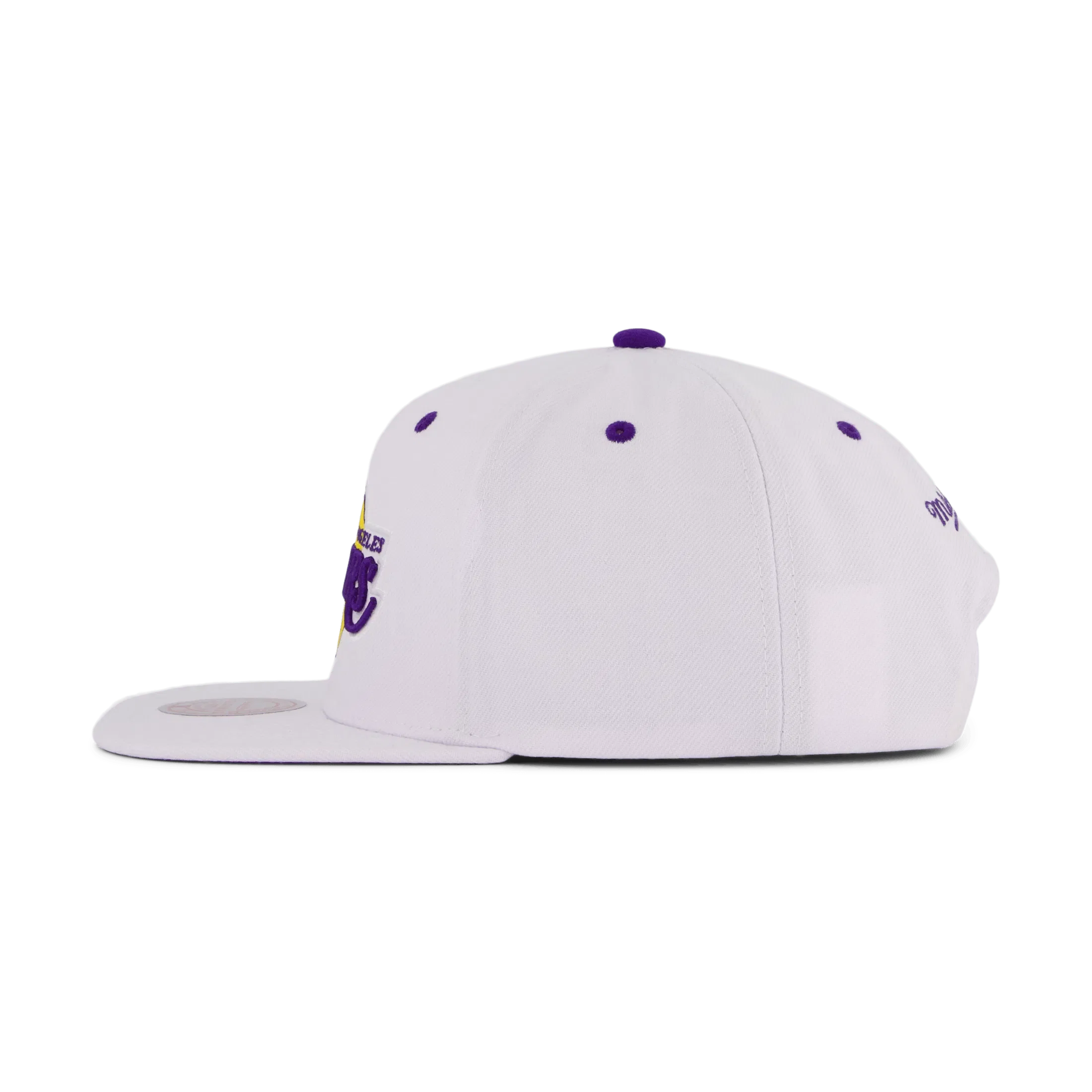 Mitchell & Ness Lakers White Team Color Snapback