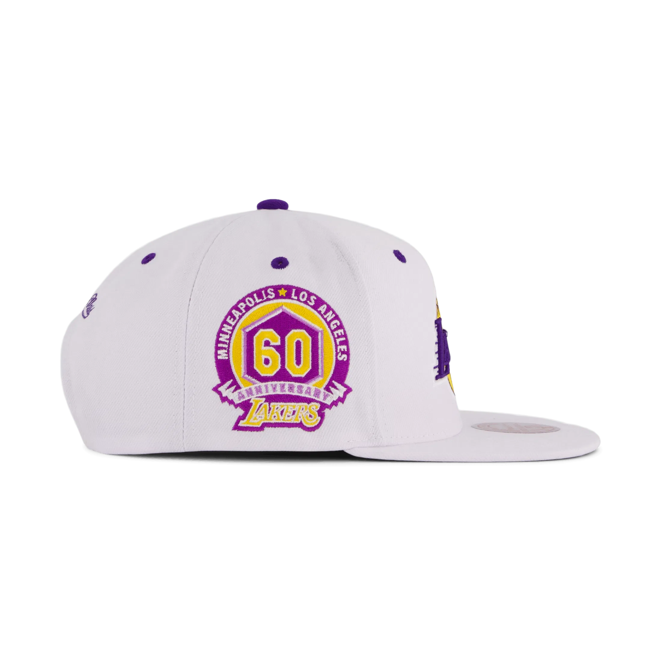 Mitchell & Ness Lakers White Team Color Snapback