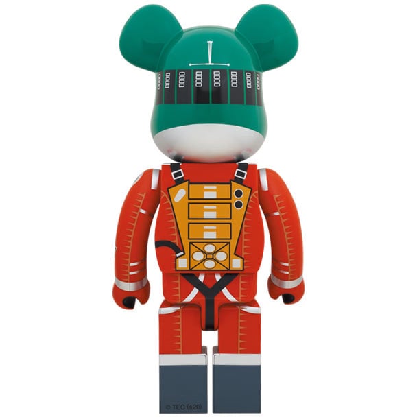 Medicom Japan 2001: A Space Odyssey Green Helmet Orange Space Suit 1000% Bearbrick
