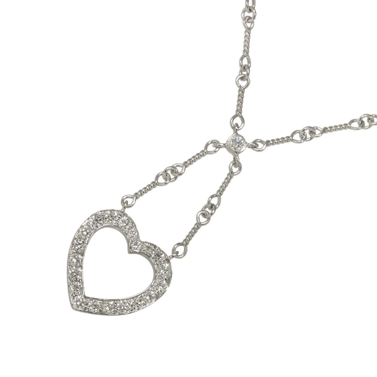 TIFFANY Co. Sentimental Heart Diamond Necklace Platinum 90302579
