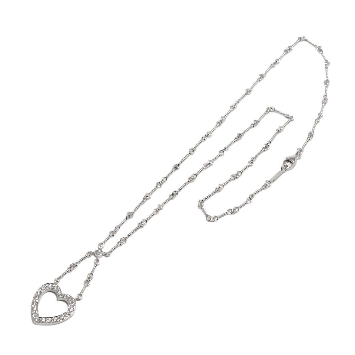 TIFFANY Co. Sentimental Heart Diamond Necklace Platinum 90302579