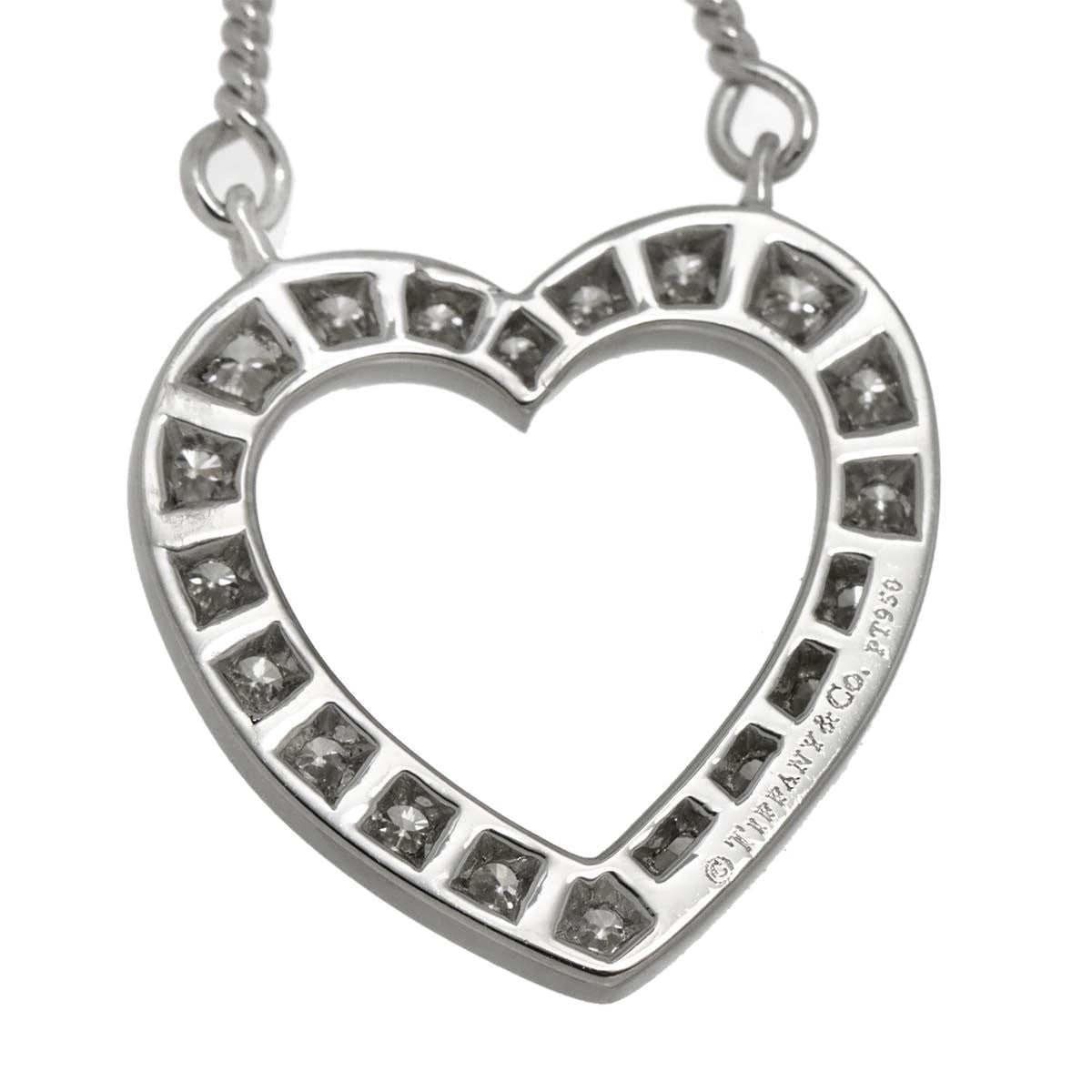 TIFFANY Co. Sentimental Heart Diamond Necklace Platinum 90302579