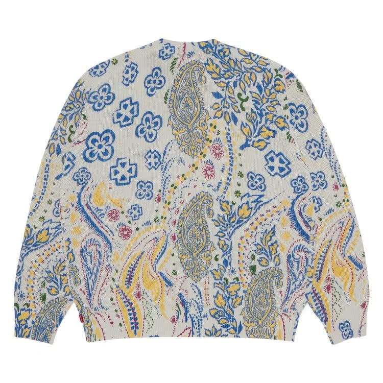 Supreme Printed Paisley Sweater White