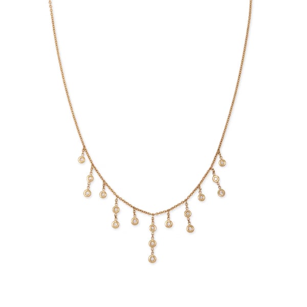 Jacquie Aiche 14K Yellow Gold Diamond Drop Shaker Shower Choker Necklace - 2208001